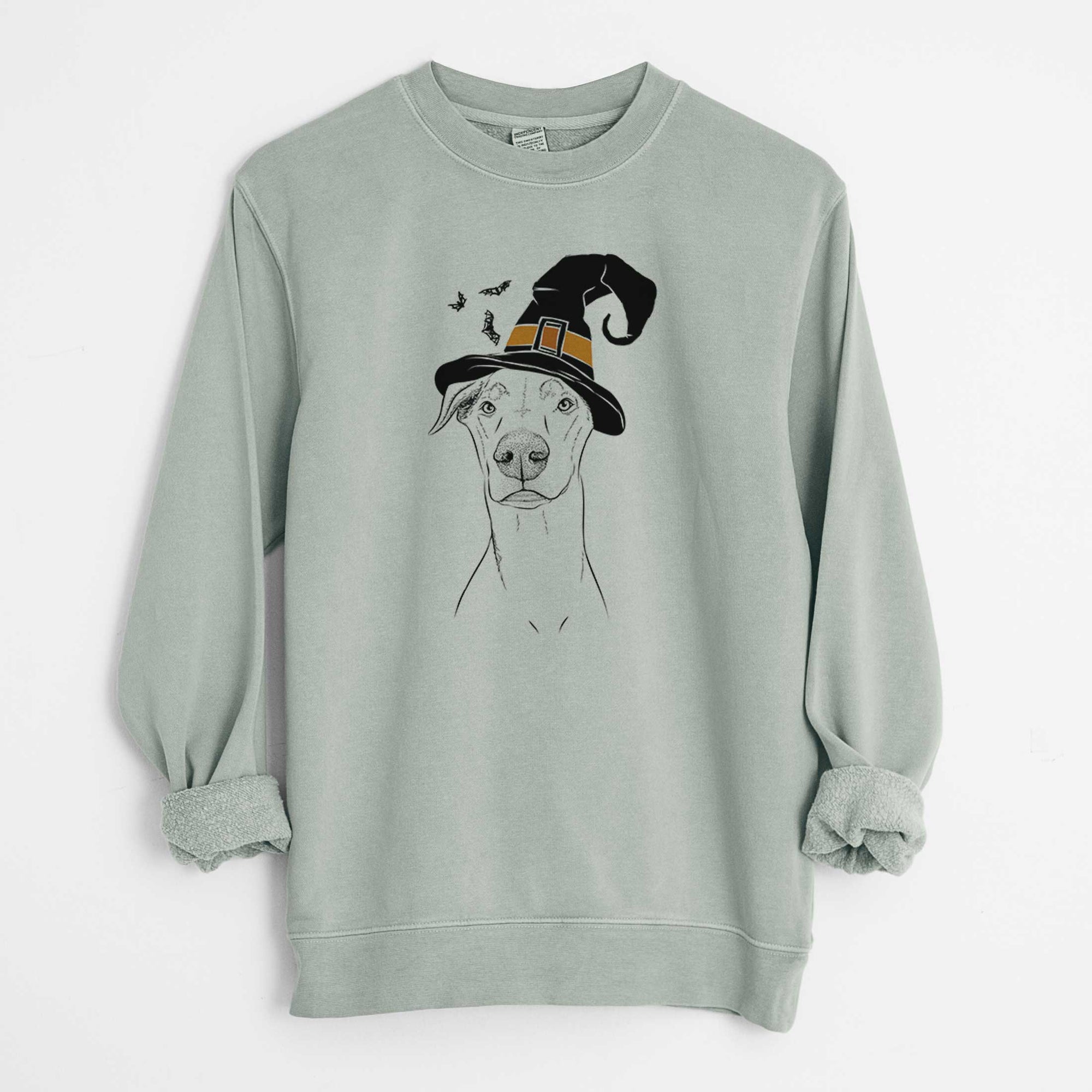 Witch Walter the White Doberman Rescue - Unisex Pigment Dyed Crew Sweatshirt