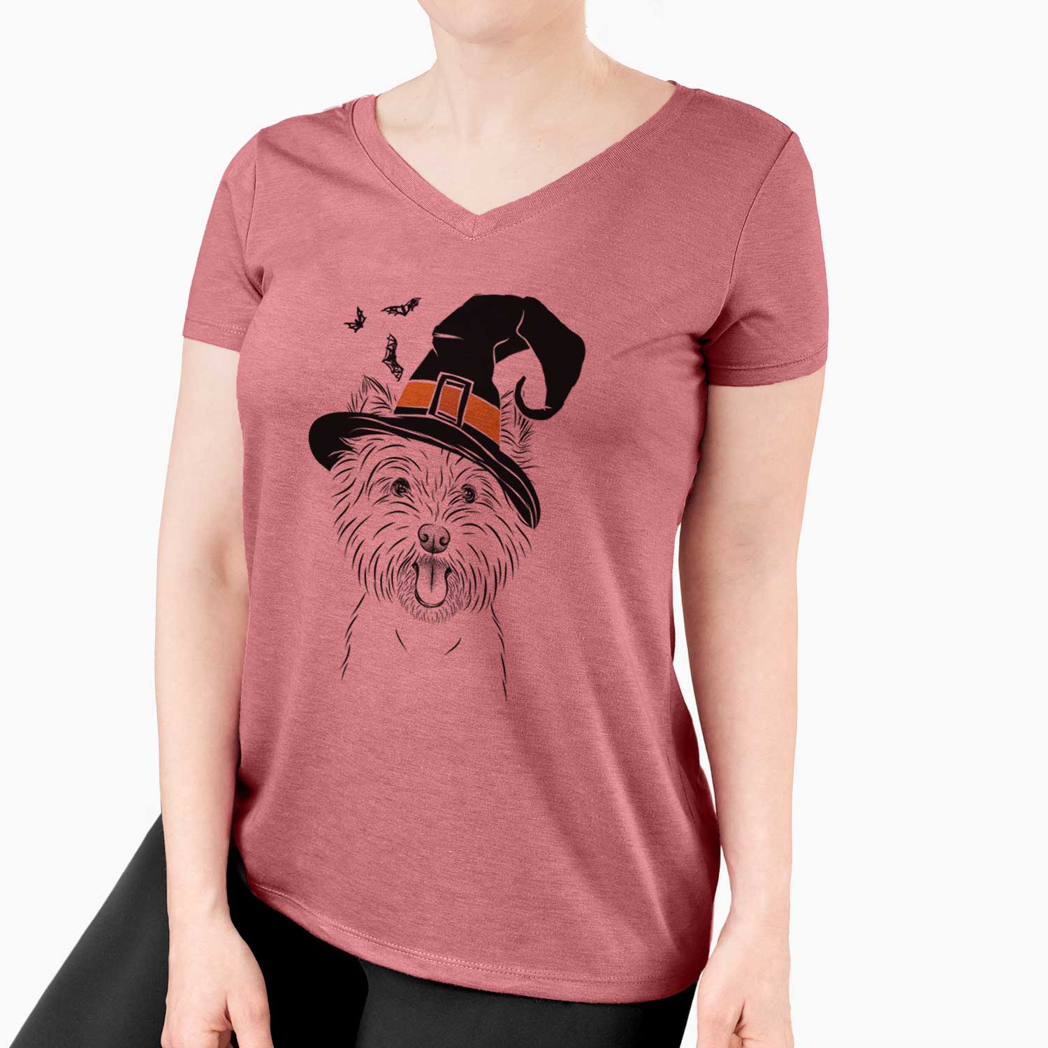 Witch Welma the West Highland Terrier - Women's V-neck Shirt