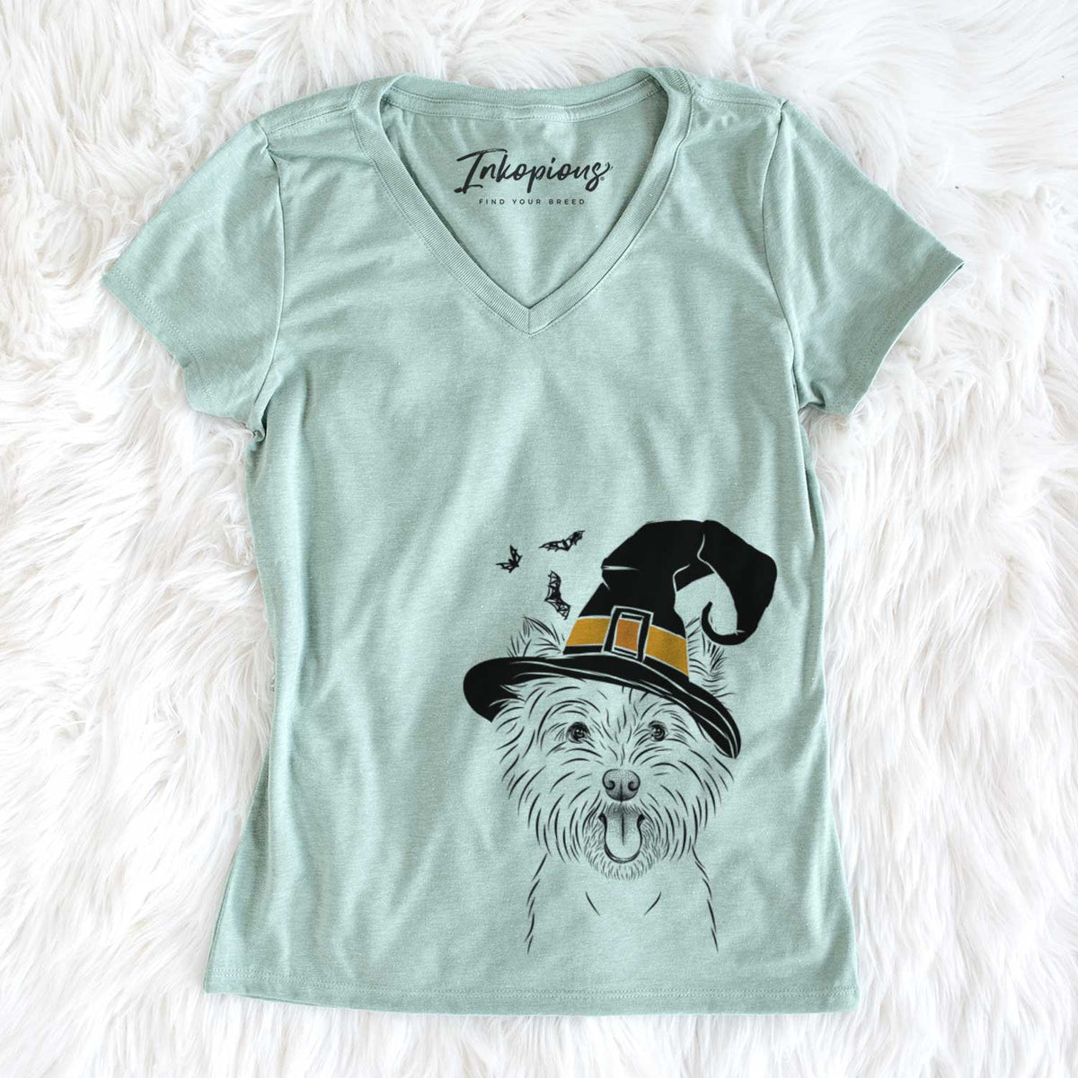 Witch Welma the West Highland Terrier - Women&#39;s V-neck Shirt