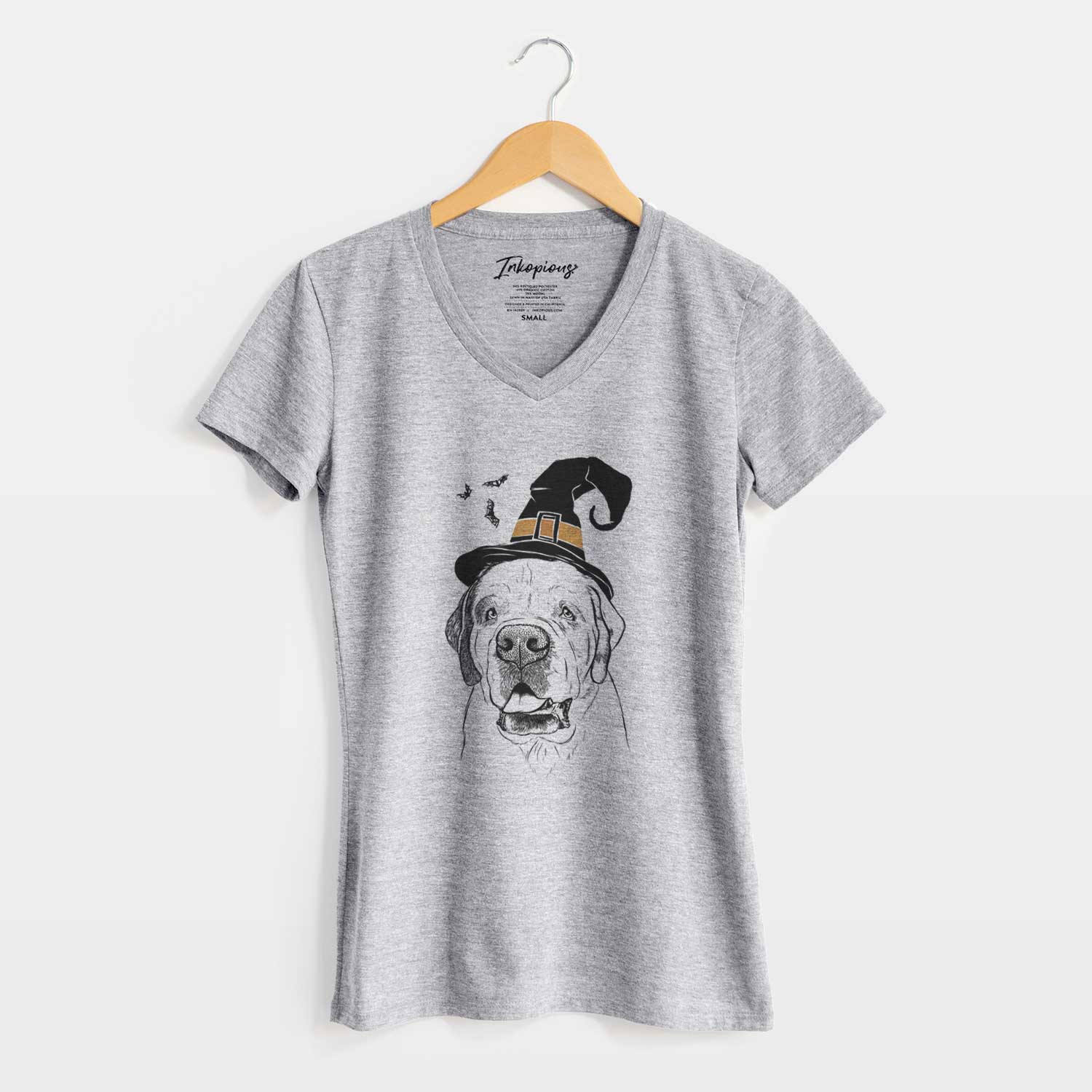 Witch Wendy the Saint Bernard - Women's V-neck Shirt