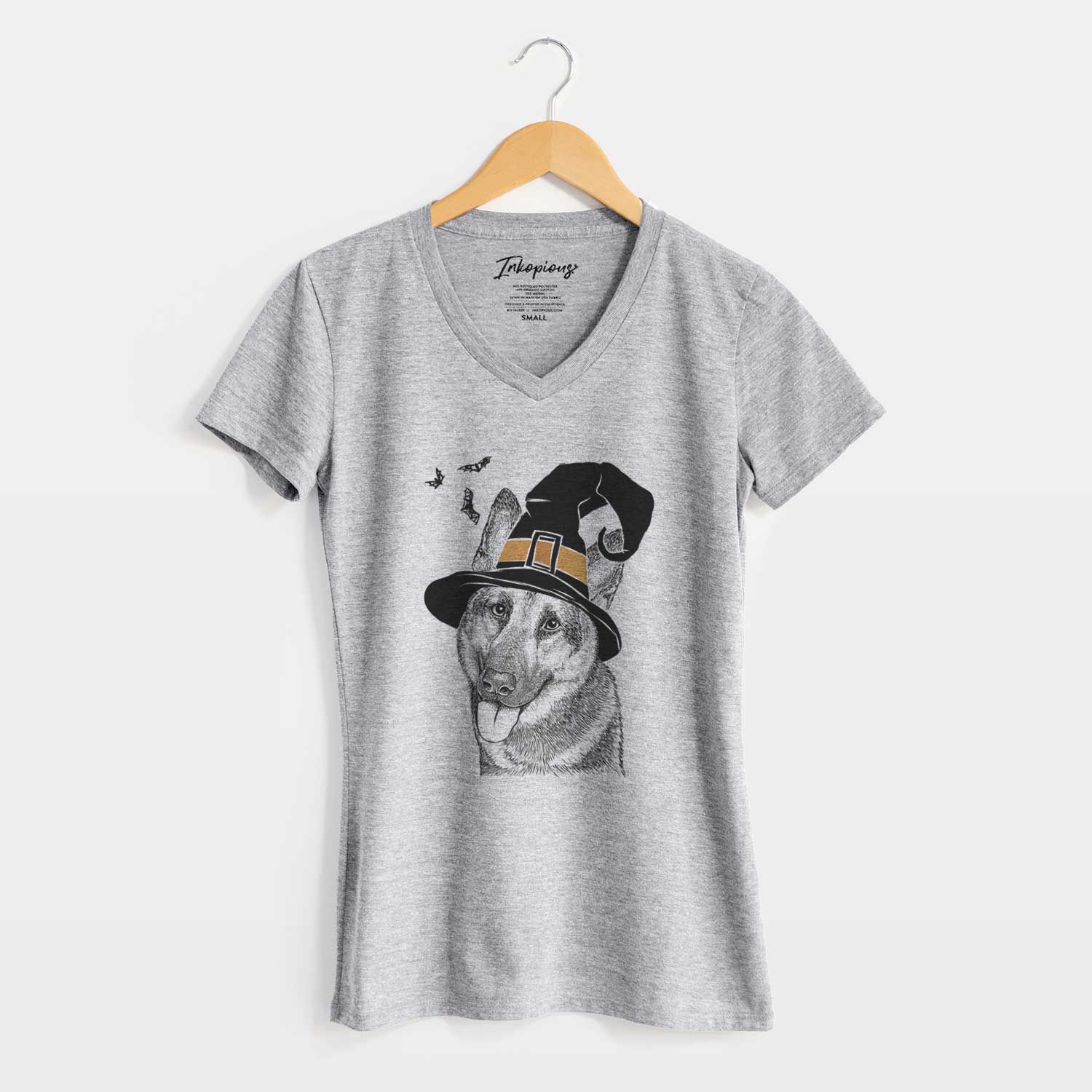 Witch Whitaker the German Shepherd - Women's V-neck Shirt