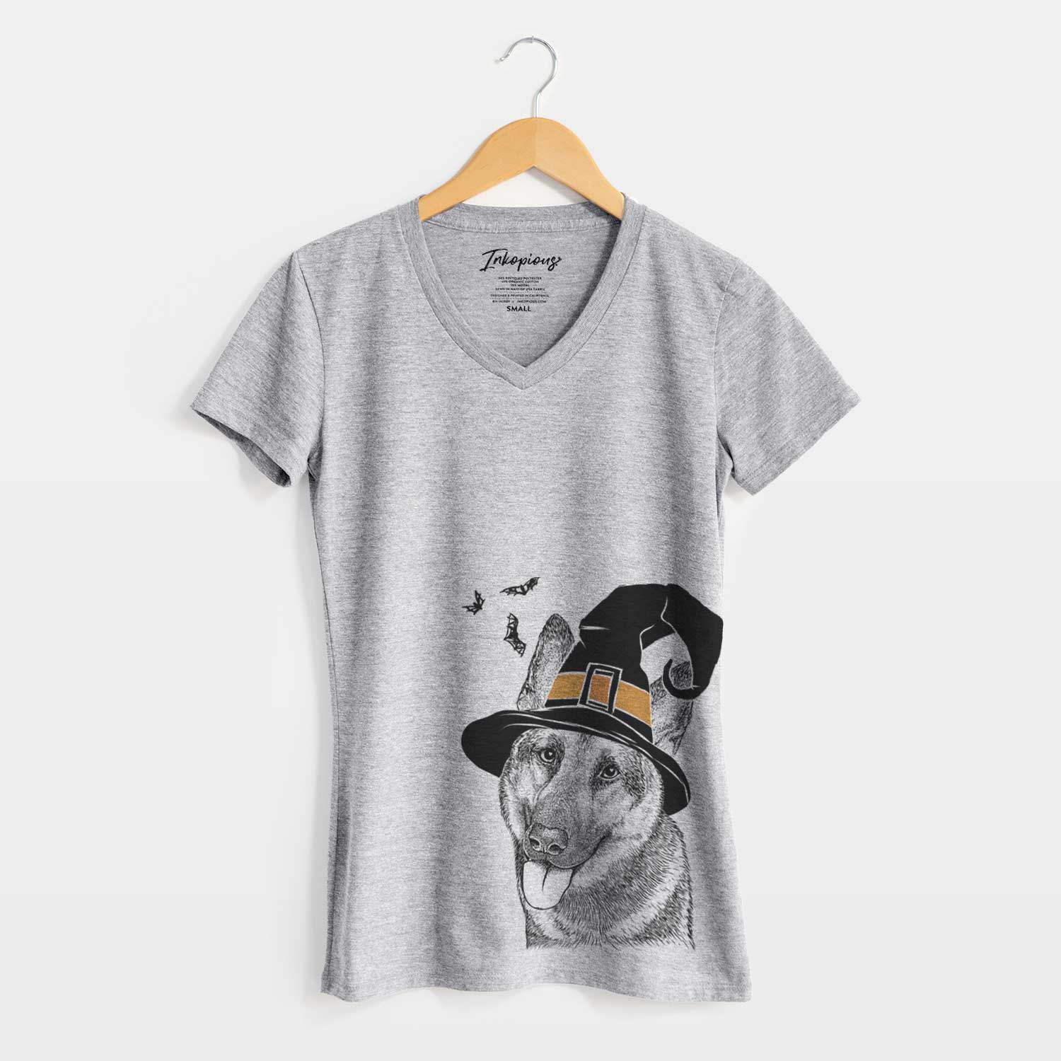 Witch Whitaker the German Shepherd - Women's V-neck Shirt