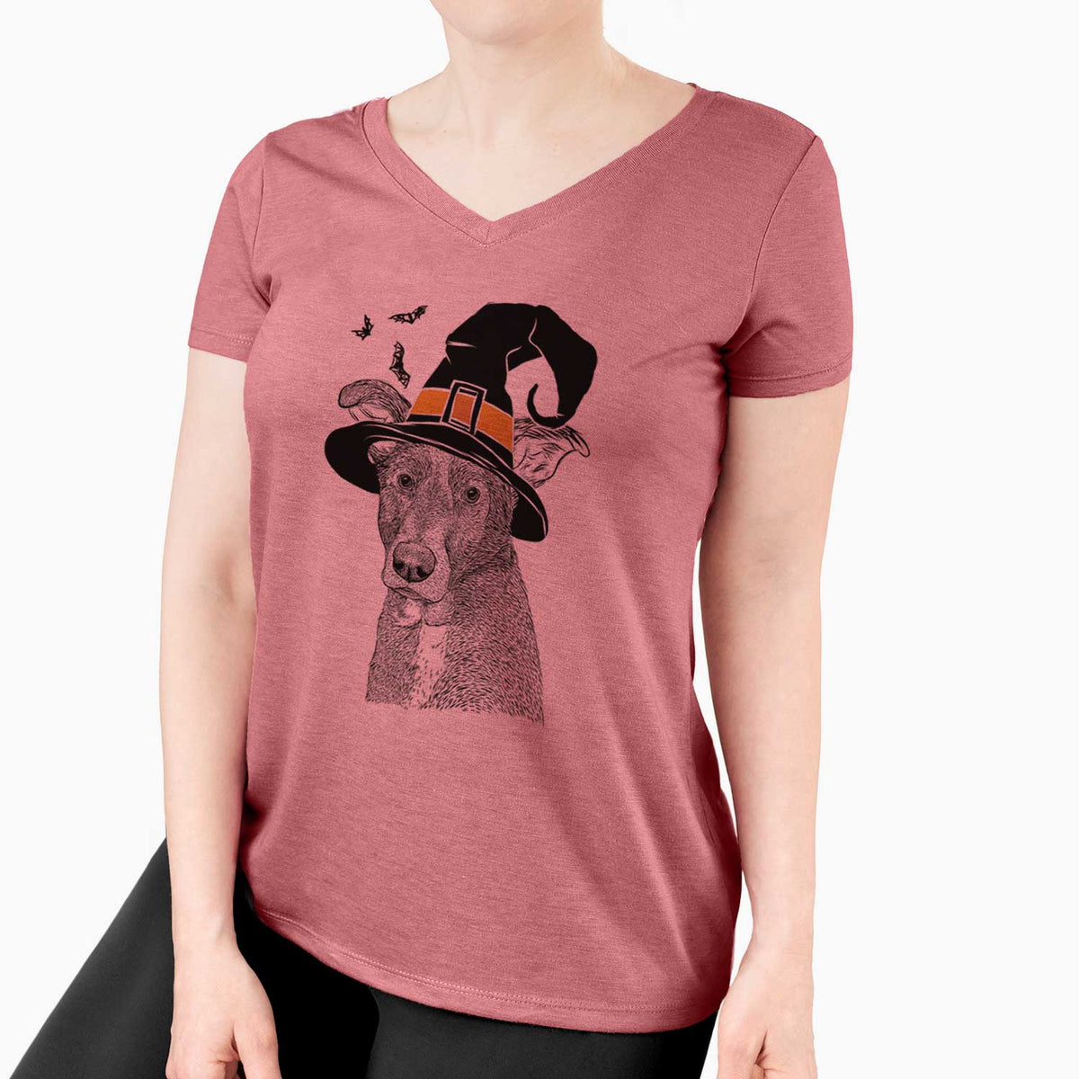 Witch Wilbur the Shepherd Mix - Women's V-neck Shirt