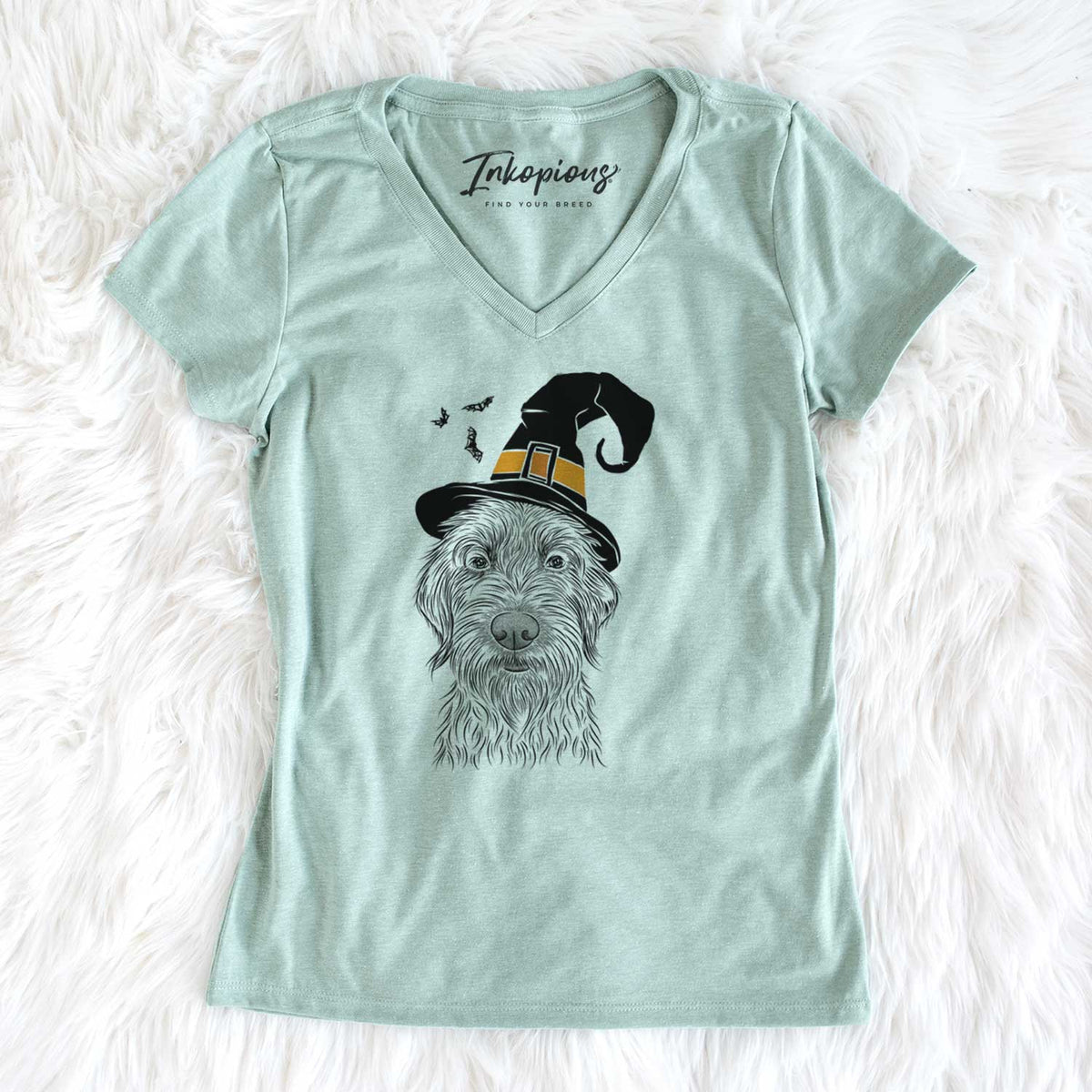 Witch Wilkins the Wirehaired Pointing Griffon - Women's V-neck Shirt
