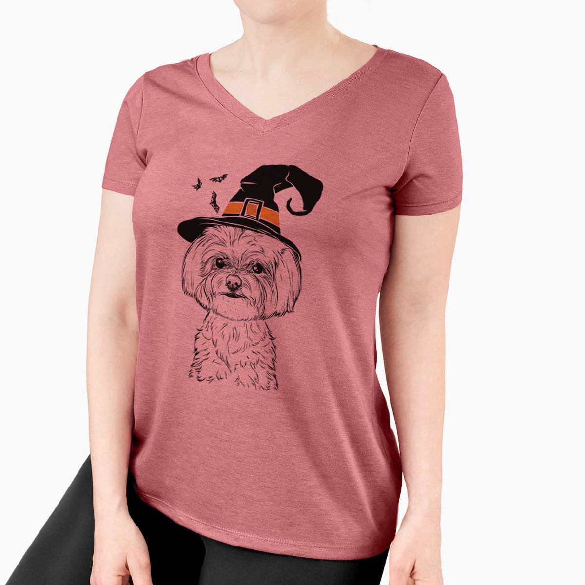 Witch Willow the Maltese - Women's V-neck Shirt