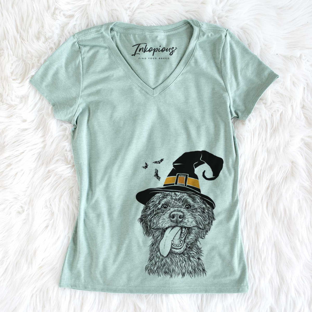 Witch Winnie the Mini Aussiedoodle - Women&#39;s V-neck Shirt