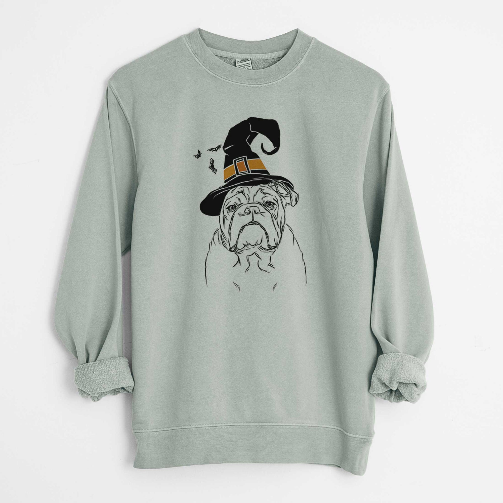 Witch Winston the English Bulldog - Unisex Pigment Dyed Crew Sweatshirt