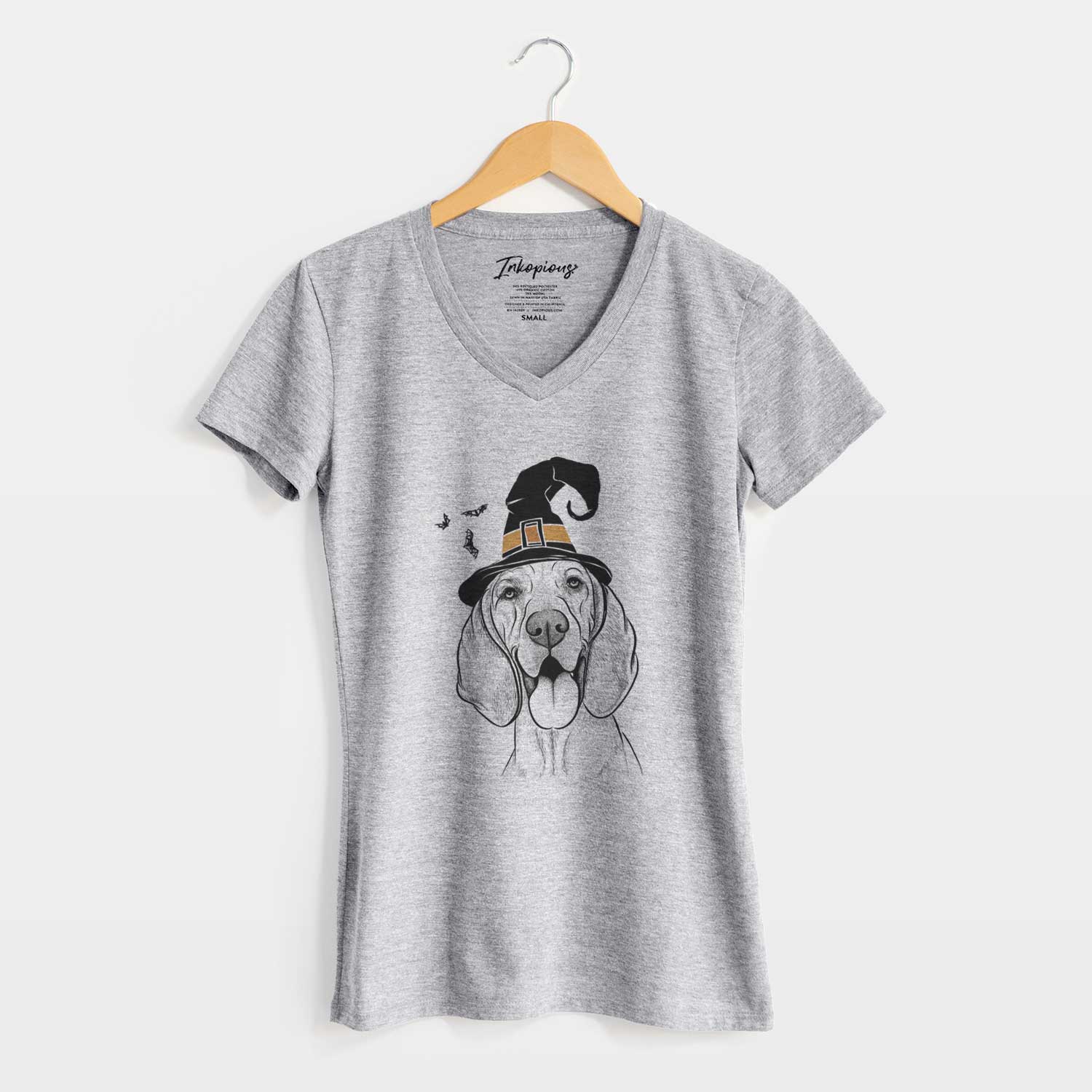 Witch Winston the Redbone Coonhound - Women's V-neck Shirt