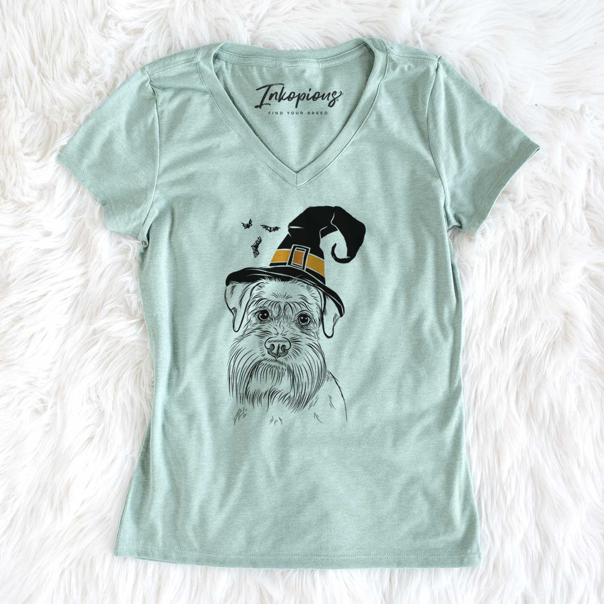 Witch Wrigley the Schnauzer - Women's V-neck Shirt