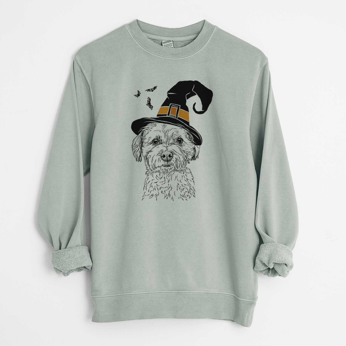 Witch Wyatt the Coton de Tulear - Unisex Pigment Dyed Crew Sweatshirt