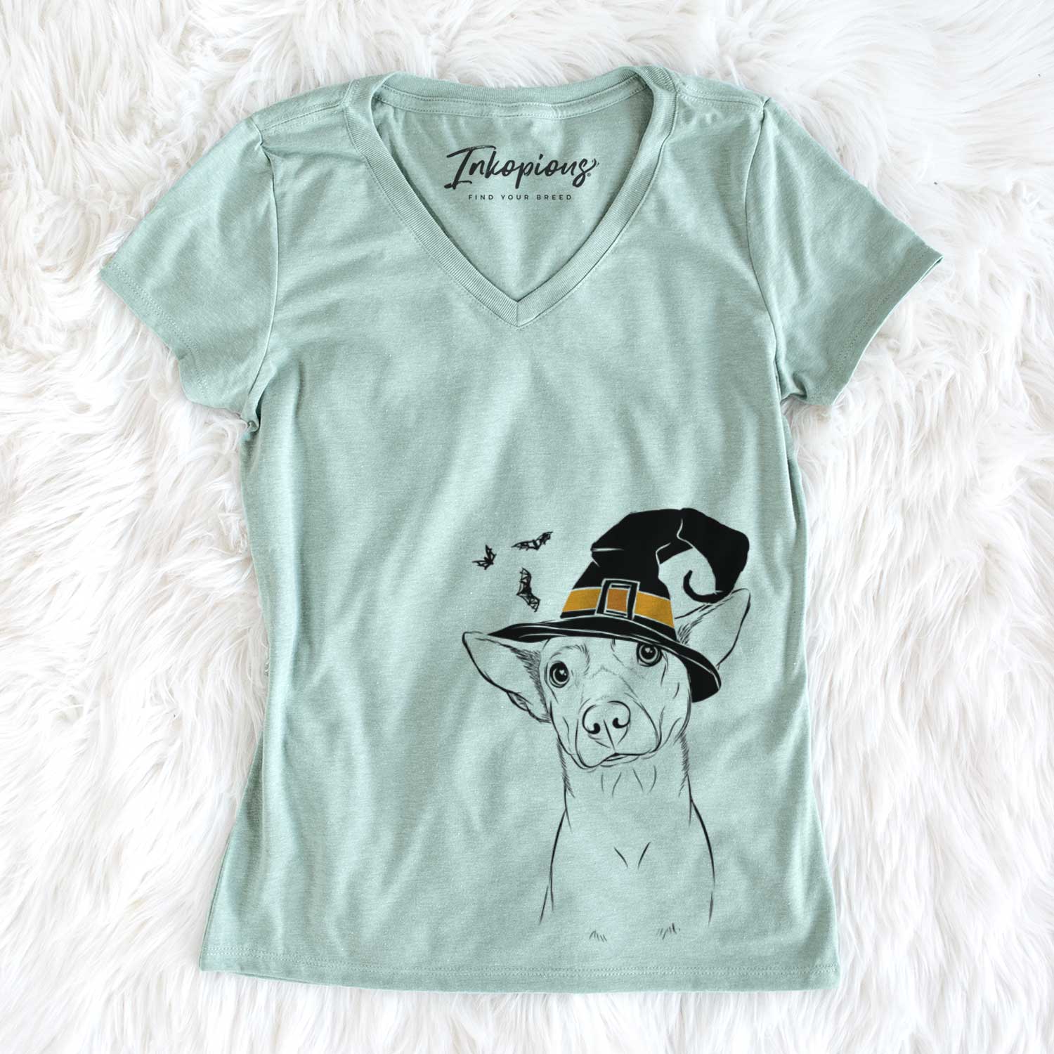 Witch Yogi the Mixed Breed - Women's V-neck Shirt