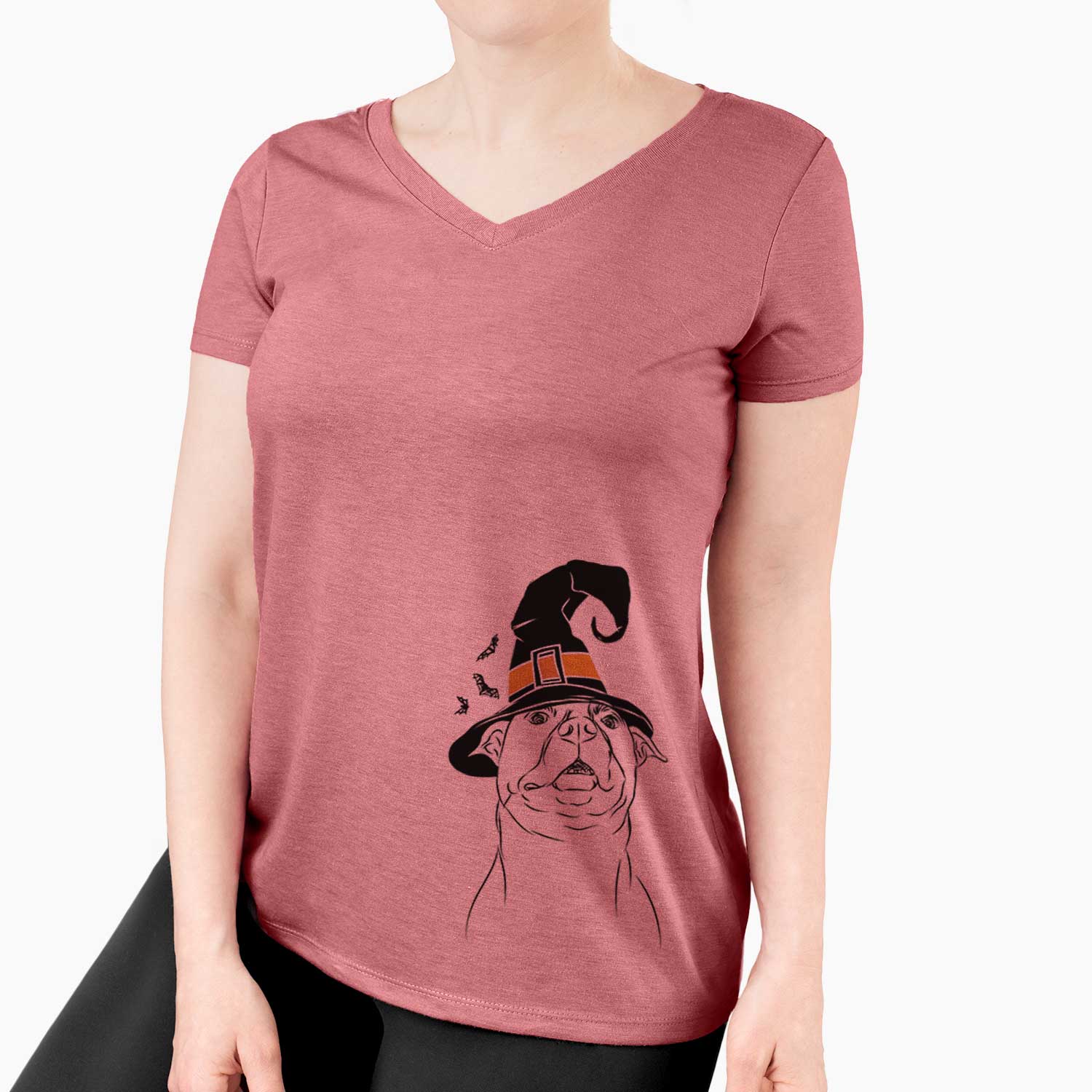 Witch Zada the Pitbull - Women's V-neck Shirt