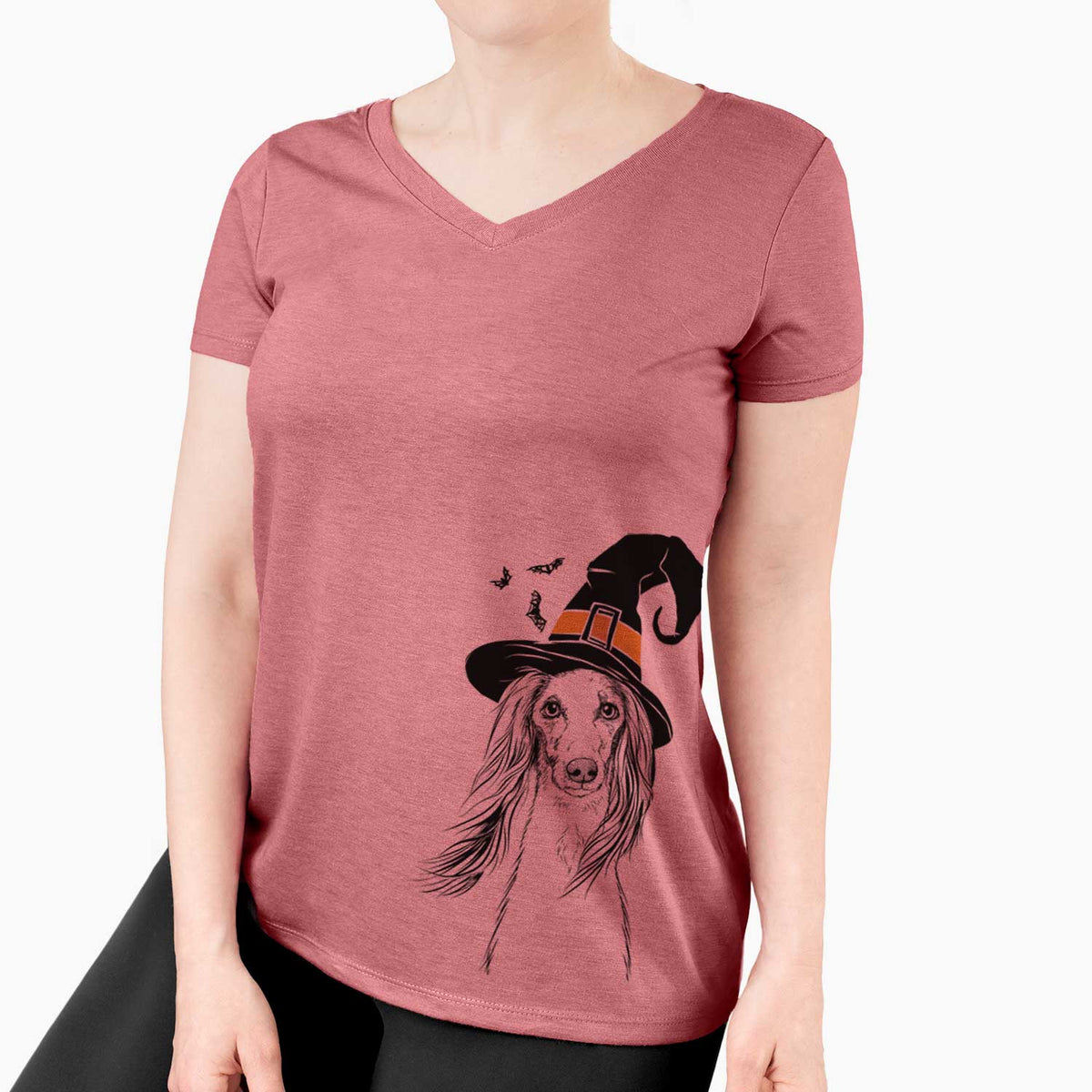 Witch Zahra the Saluki - Women's V-neck Shirt