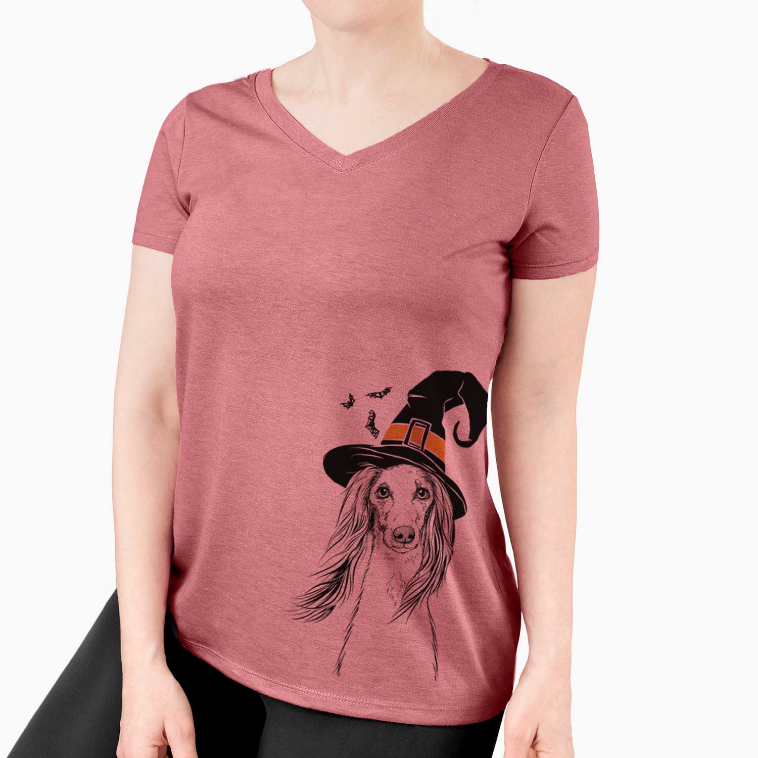 Witch Zahra the Saluki - Women's V-neck Shirt