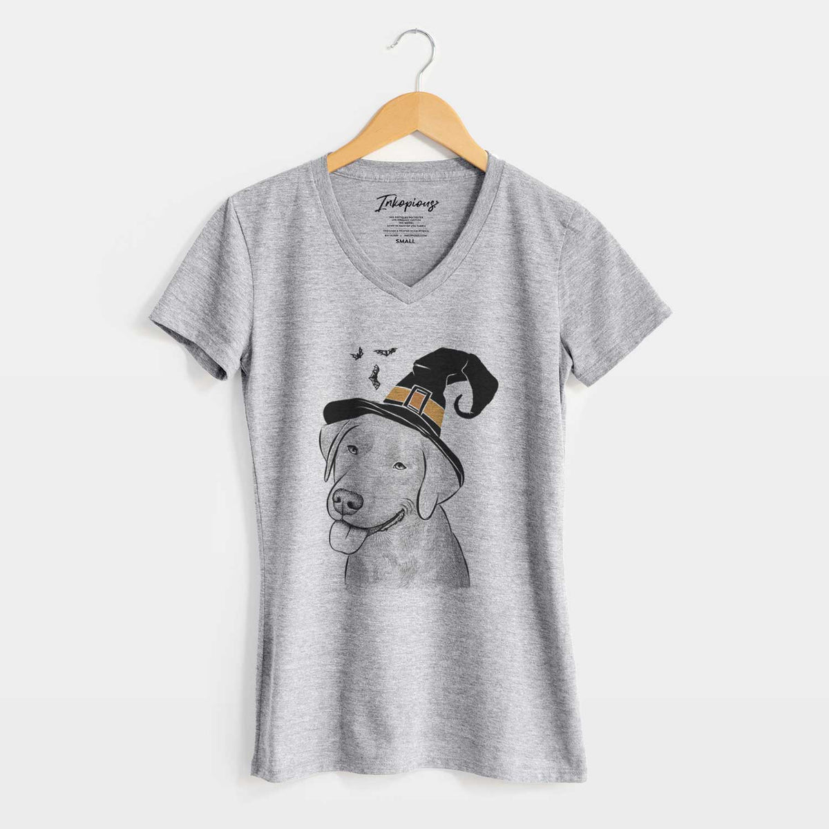 Witch Zeppelin the Black Labrador - Women's V-neck Shirt