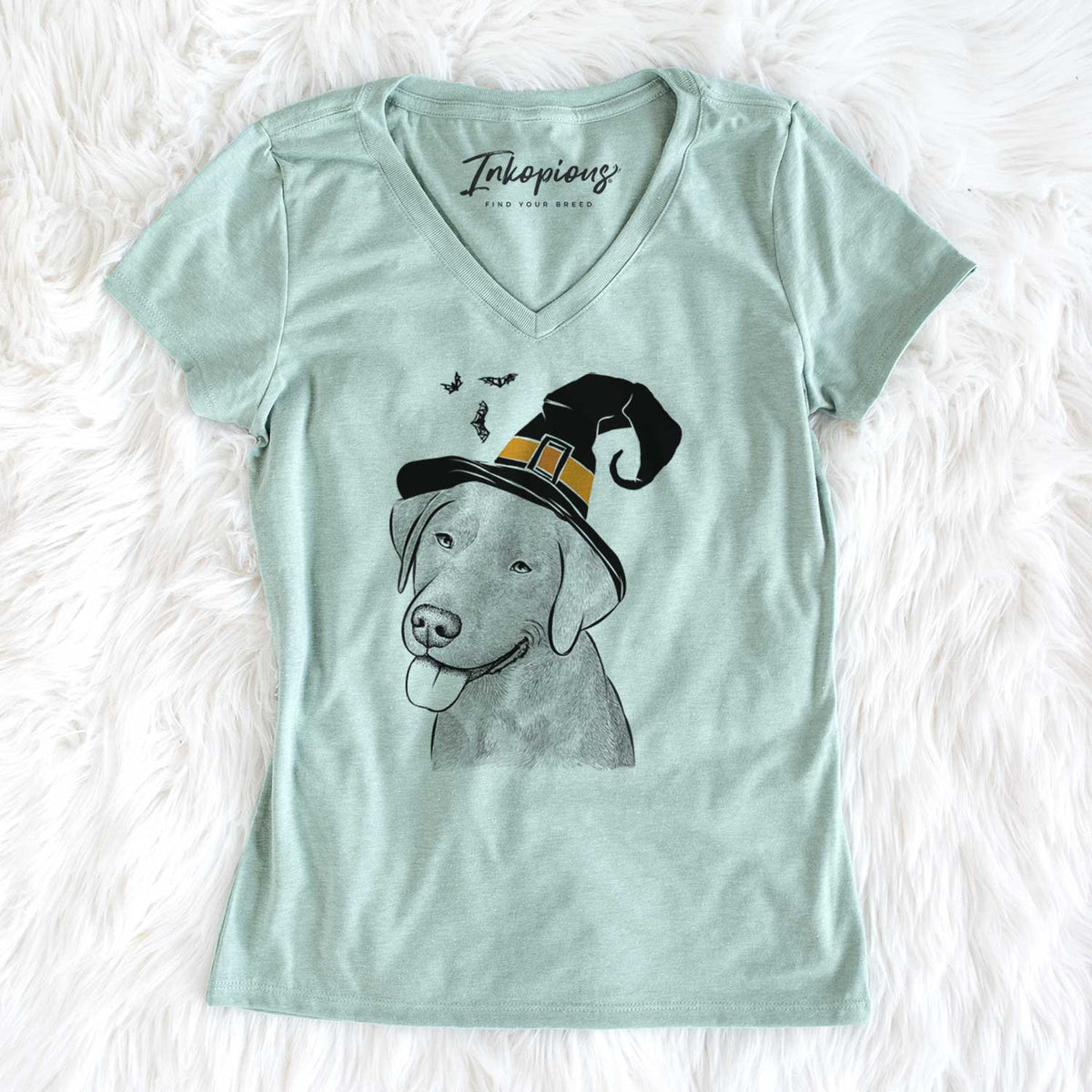 Witch Zeppelin the Black Labrador - Women's V-neck Shirt