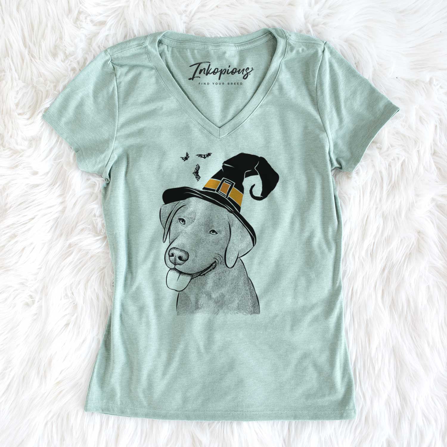 Witch Zeppelin the Black Labrador - Women's V-neck Shirt