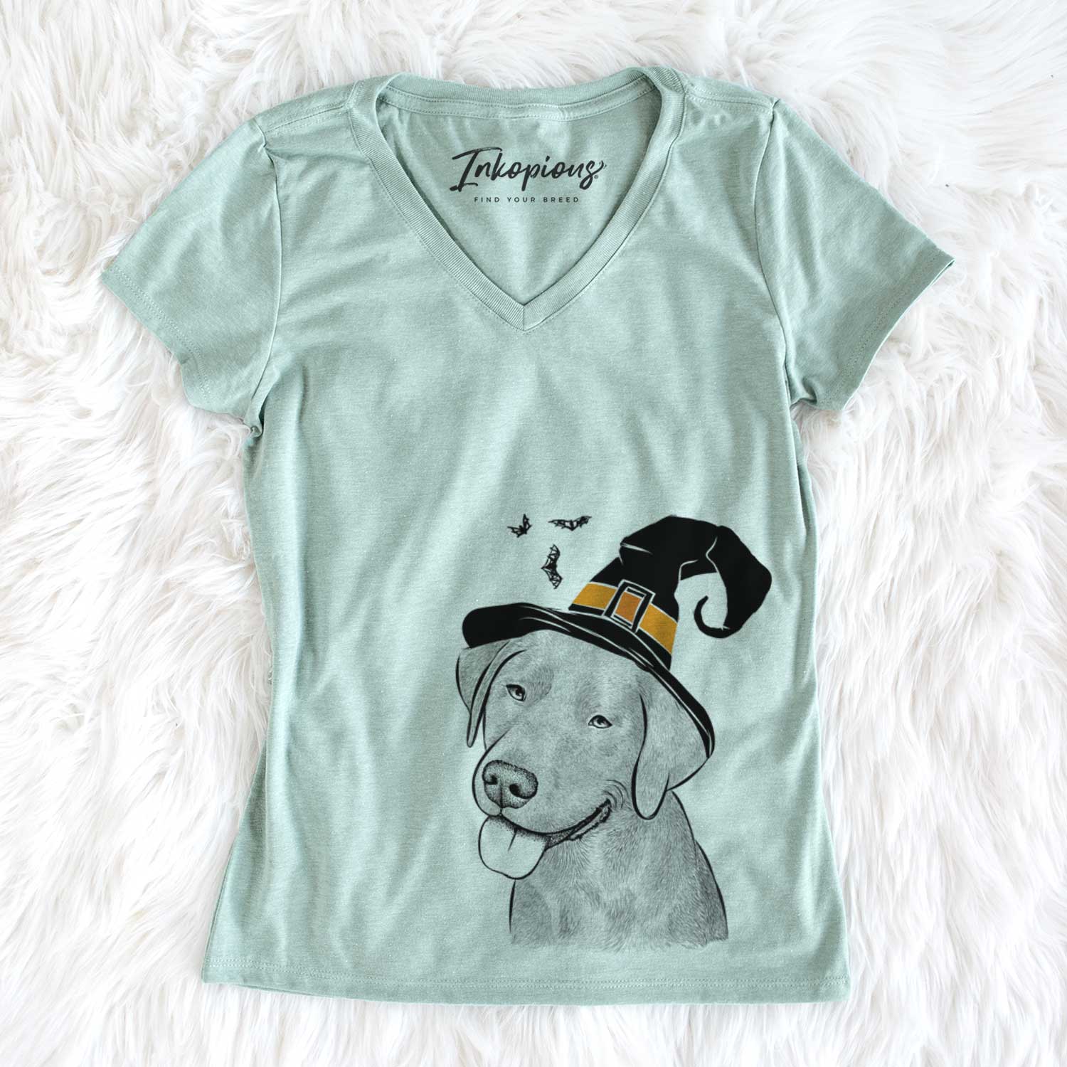 Witch Zeppelin the Black Labrador - Women's V-neck Shirt