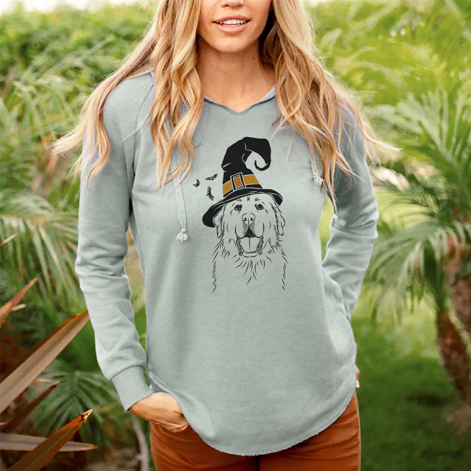 Witch Zeus the Great Pyrenees - Cali Wave Hooded Sweatshirt