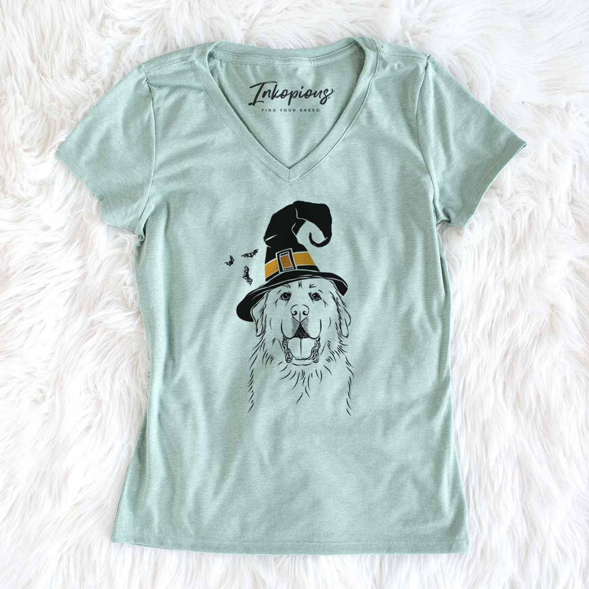 Witch Zeus the Great Pyrenees - Women's V-neck Shirt