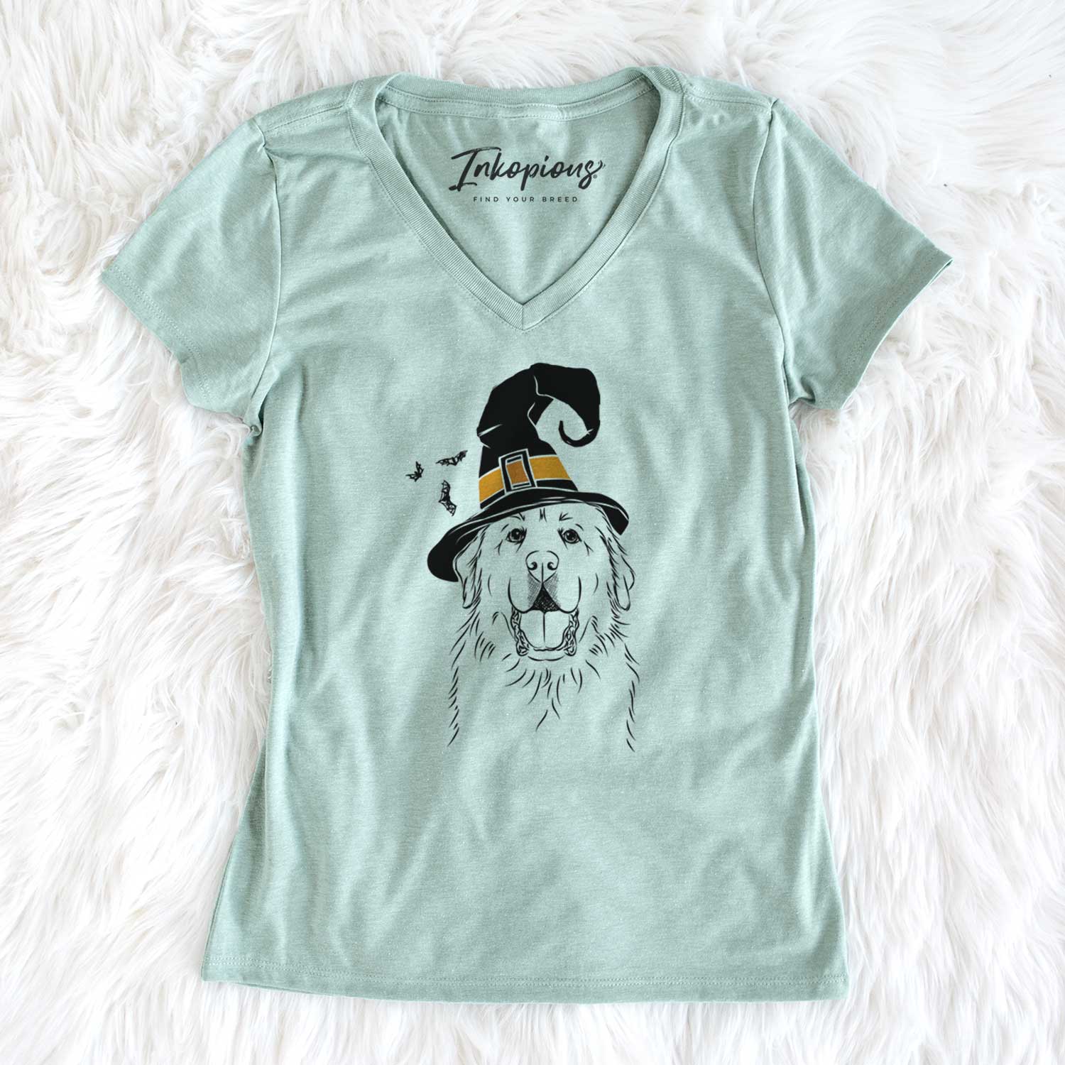 Witch Zeus the Great Pyrenees - Women's V-neck Shirt