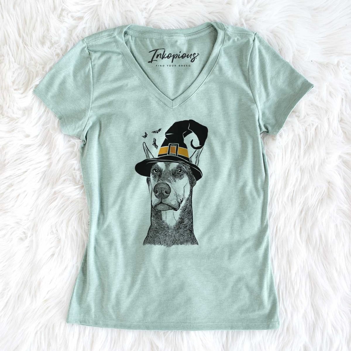 Witch Zeus the Doberman Pinscher - Women's V-neck Shirt