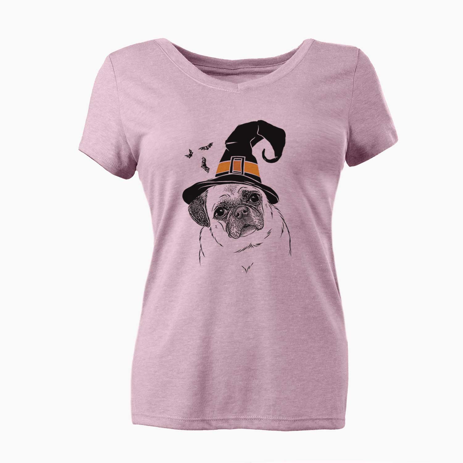 Witch Zoey the Pug - Women's V-neck Shirt