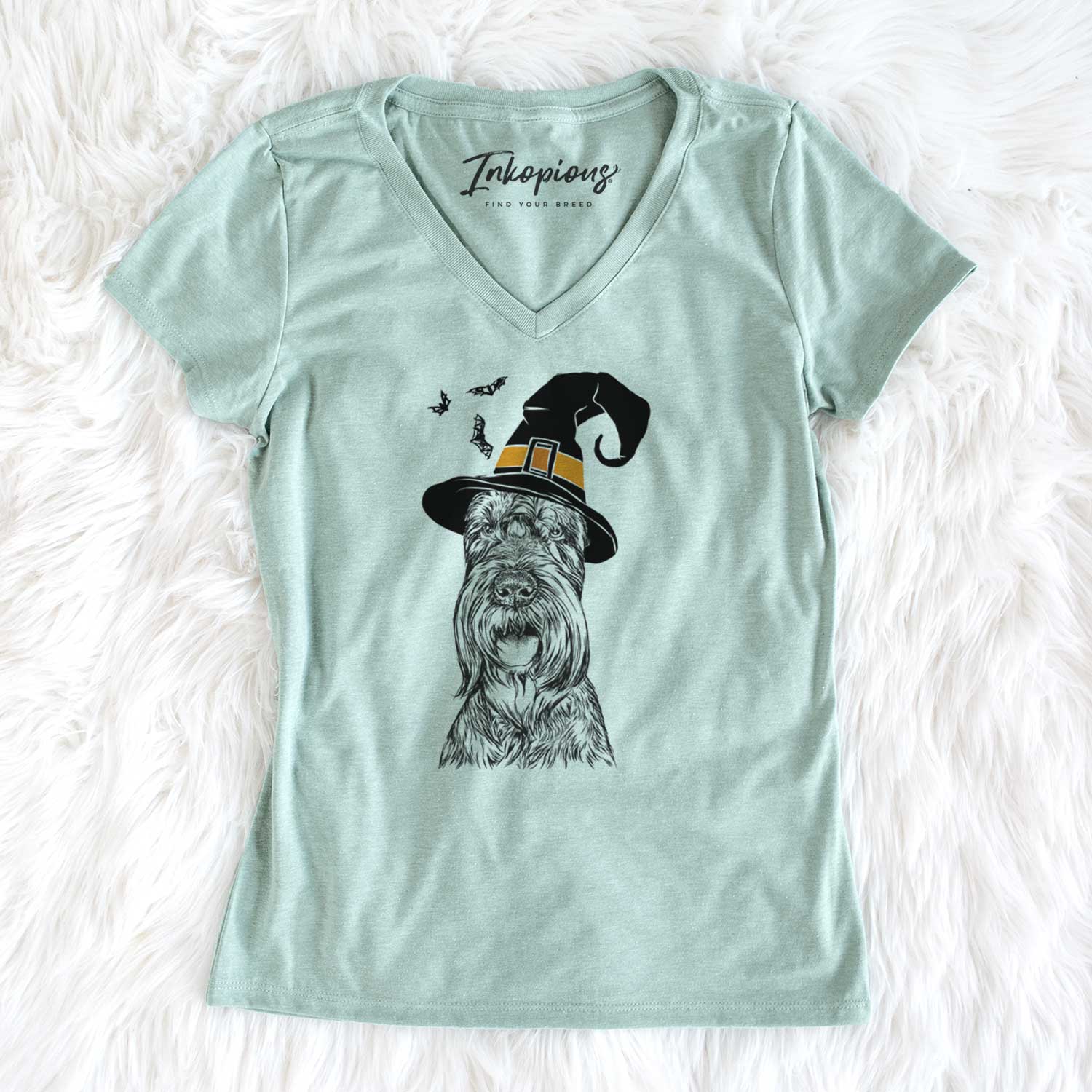 Witch Zuri the Giant Schnauzer - Women's V-neck Shirt