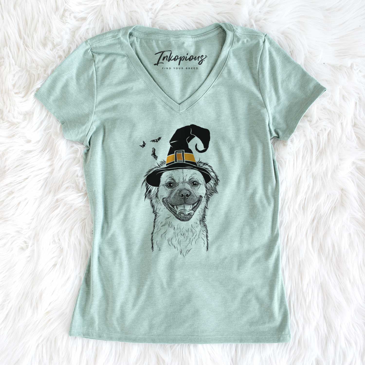 Witch Zuri the Spaniel Mix - Women's V-neck Shirt