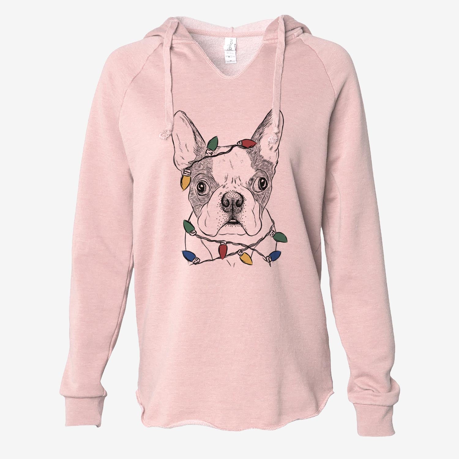 Chocolate Chip the Boston Terrier - Cali Wave Hooded Sweatshirt