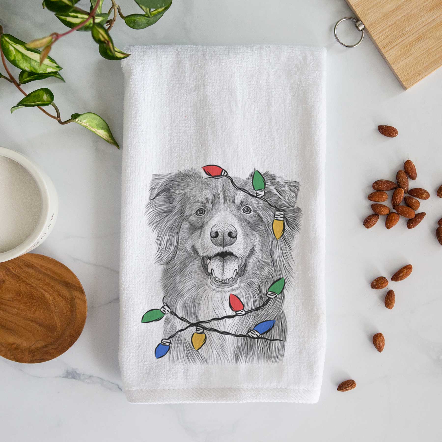 Aussie Parker the Australian Shepherd Decorative Hand Towel