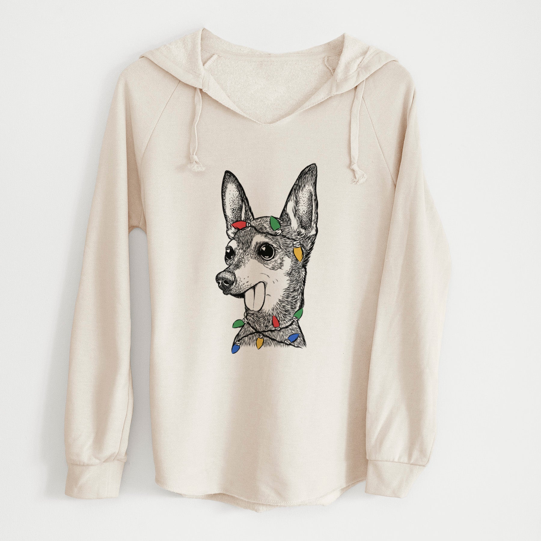 Christmas Lights Aaron the Chihuahua - Cali Wave Hooded Sweatshirt