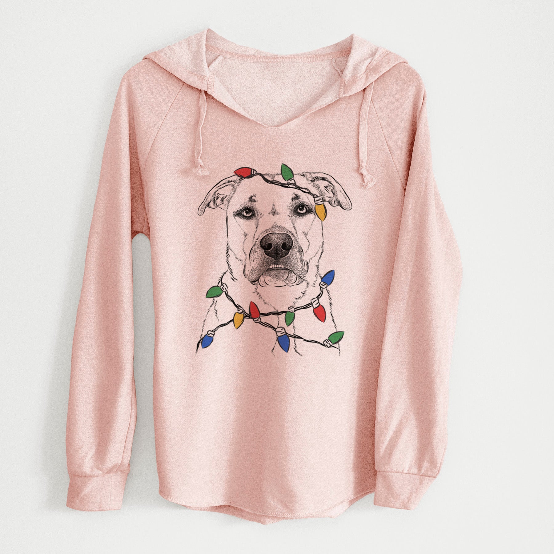 Christmas Lights Abby the Boxer Beagle Mix - Cali Wave Hooded Sweatshirt