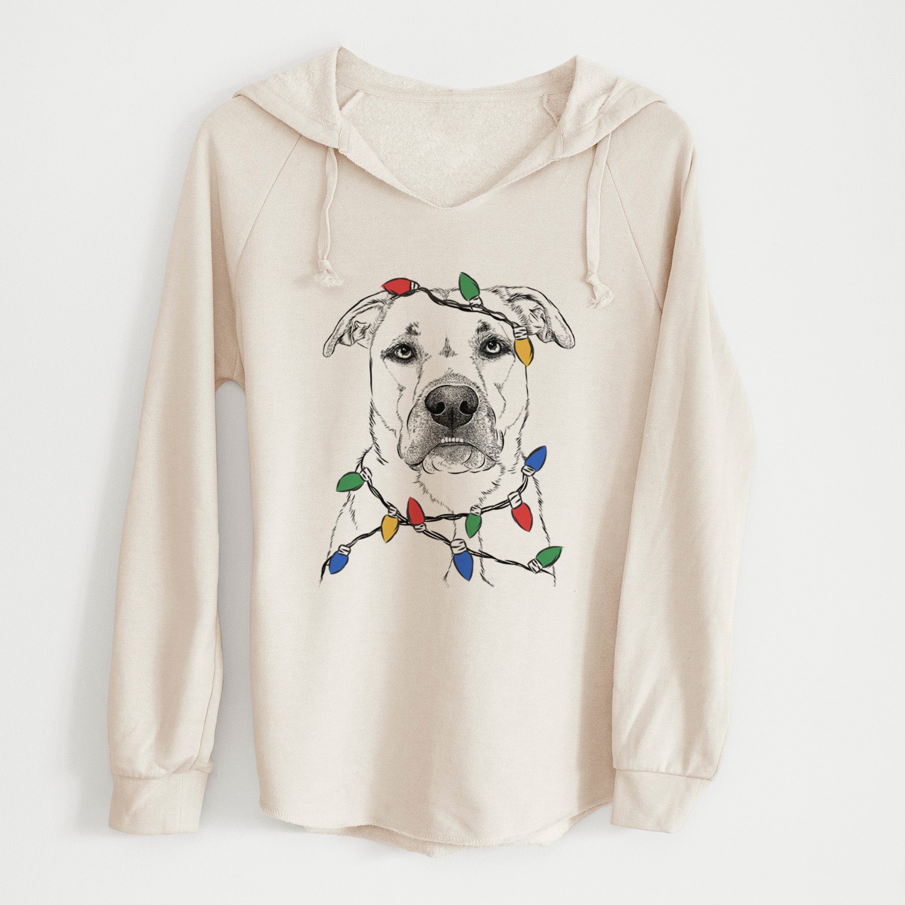 Christmas Lights Abby the Boxer Beagle Mix - Cali Wave Hooded Sweatshirt