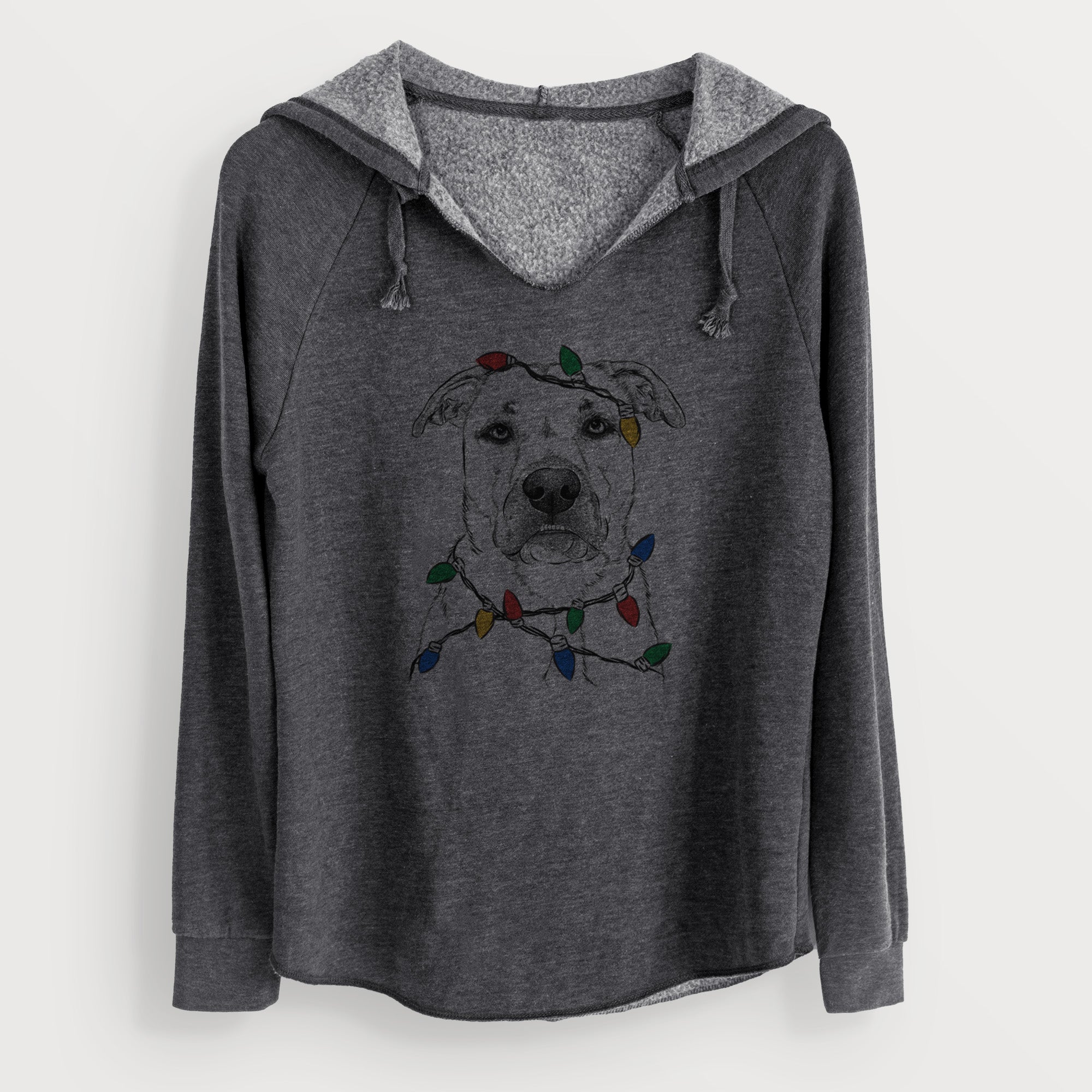 Christmas Lights Abby the Boxer Beagle Mix - Cali Wave Hooded Sweatshirt