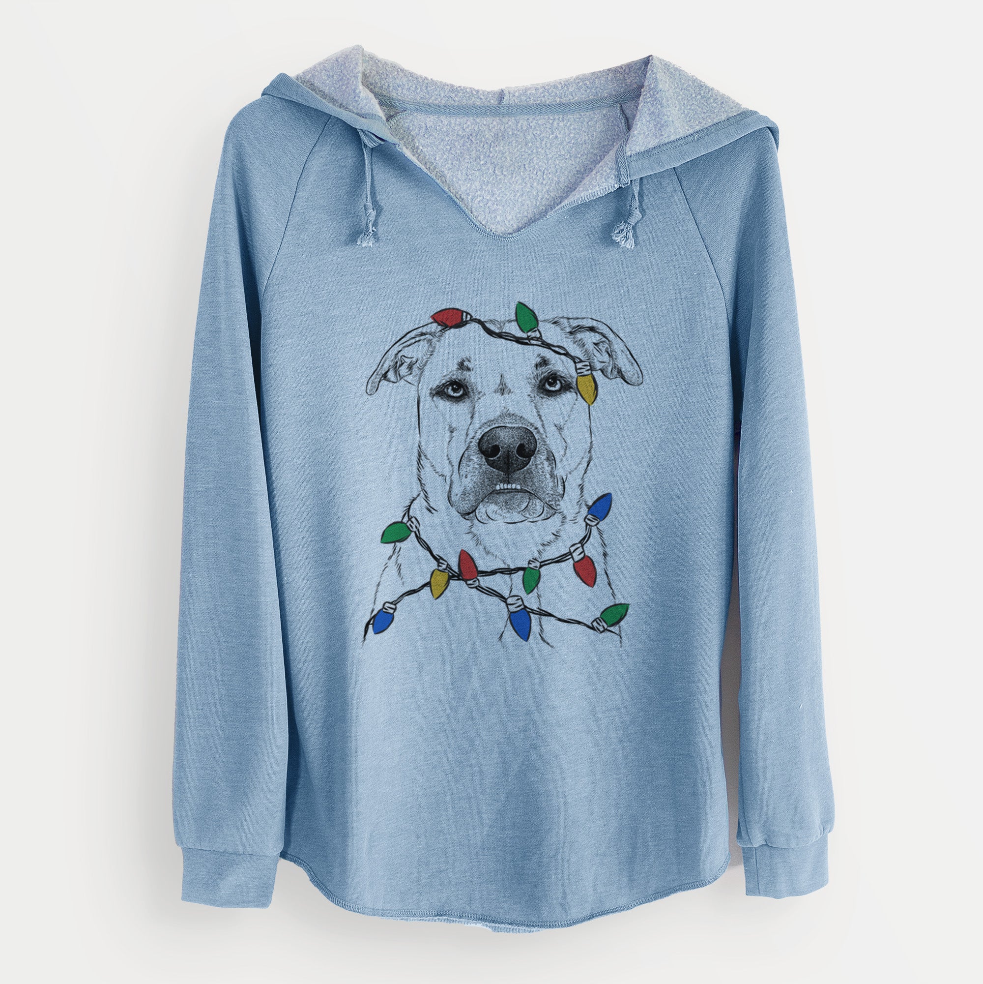 Christmas Lights Abby the Boxer Beagle Mix - Cali Wave Hooded Sweatshirt