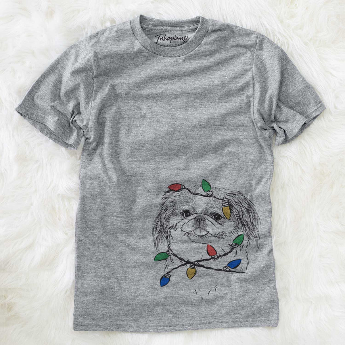 Christmas Lights Abra Bean the Pekingese - Unisex Crewneck