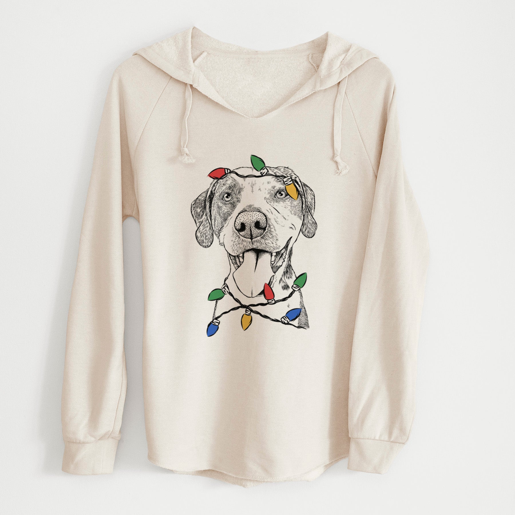 Christmas Lights Ace Boogie the Mixed Breed - Cali Wave Hooded Sweatshirt