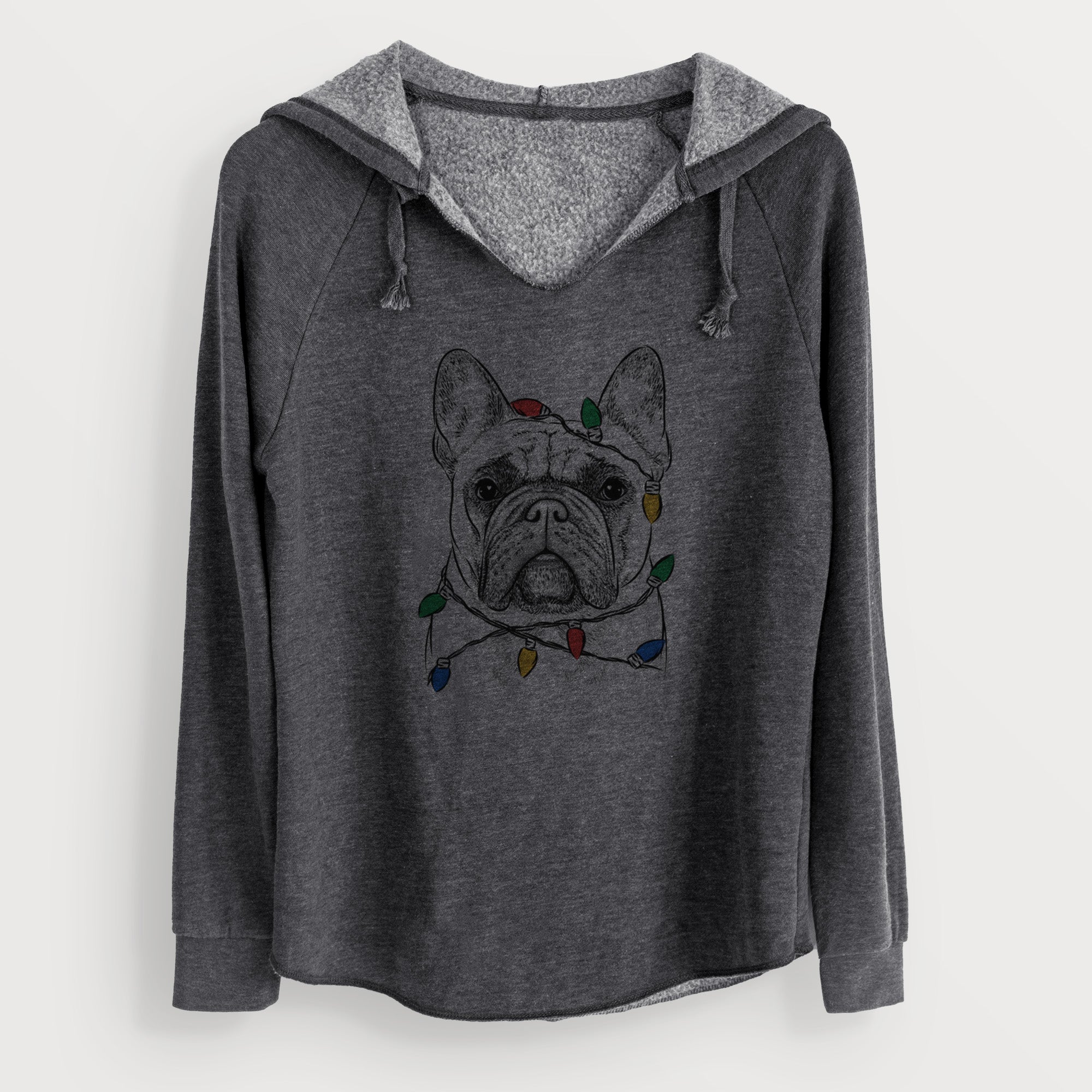 Christmas Lights Acelynn the French Bulldog - Cali Wave Hooded Sweatshirt