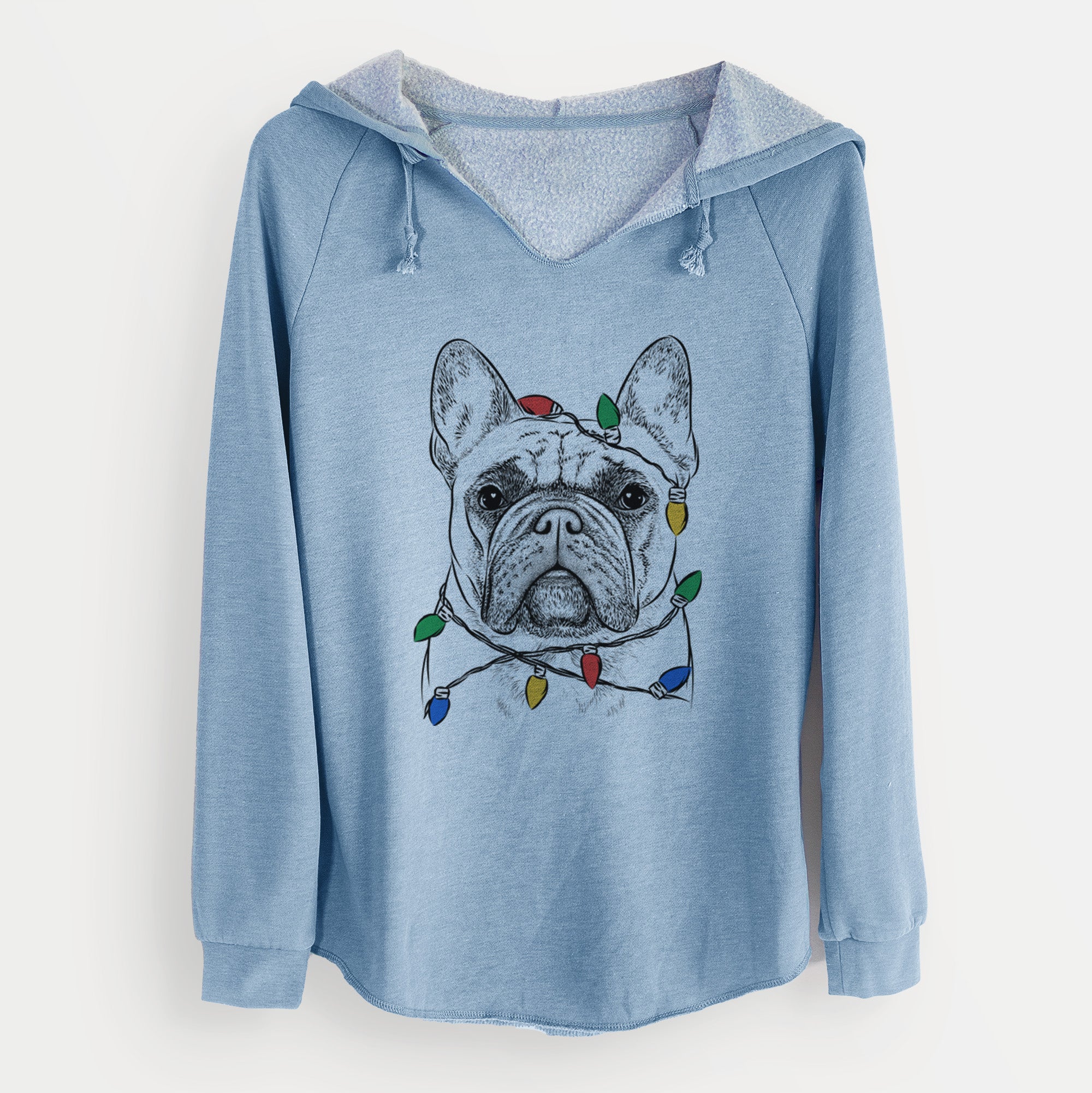 Christmas Lights Acelynn the French Bulldog - Cali Wave Hooded Sweatshirt