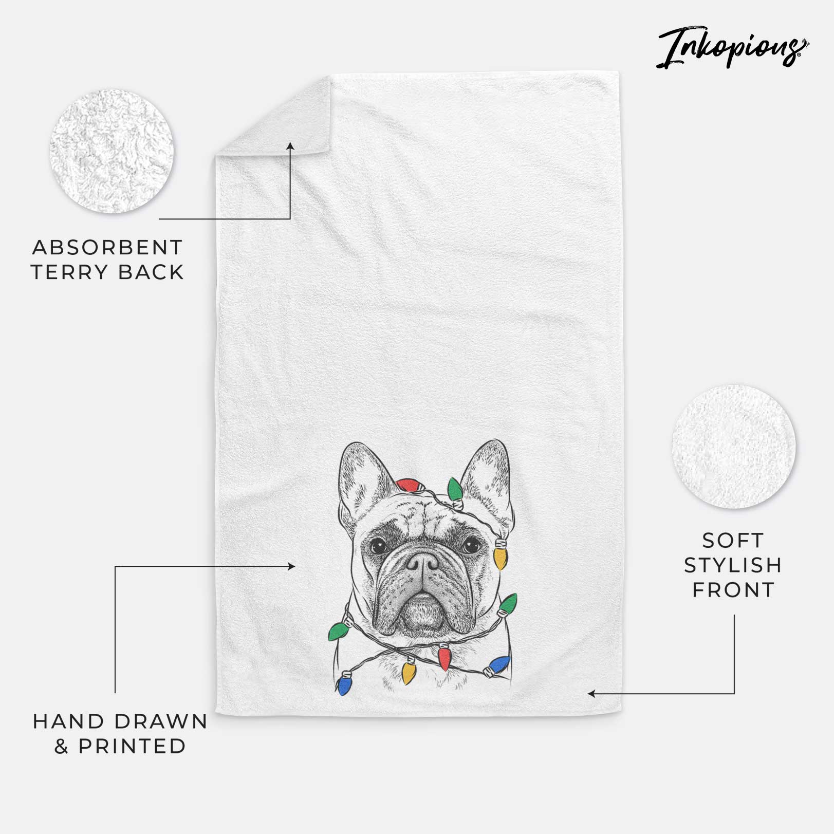 Acelynn the French Bulldog Decorative Hand Towel