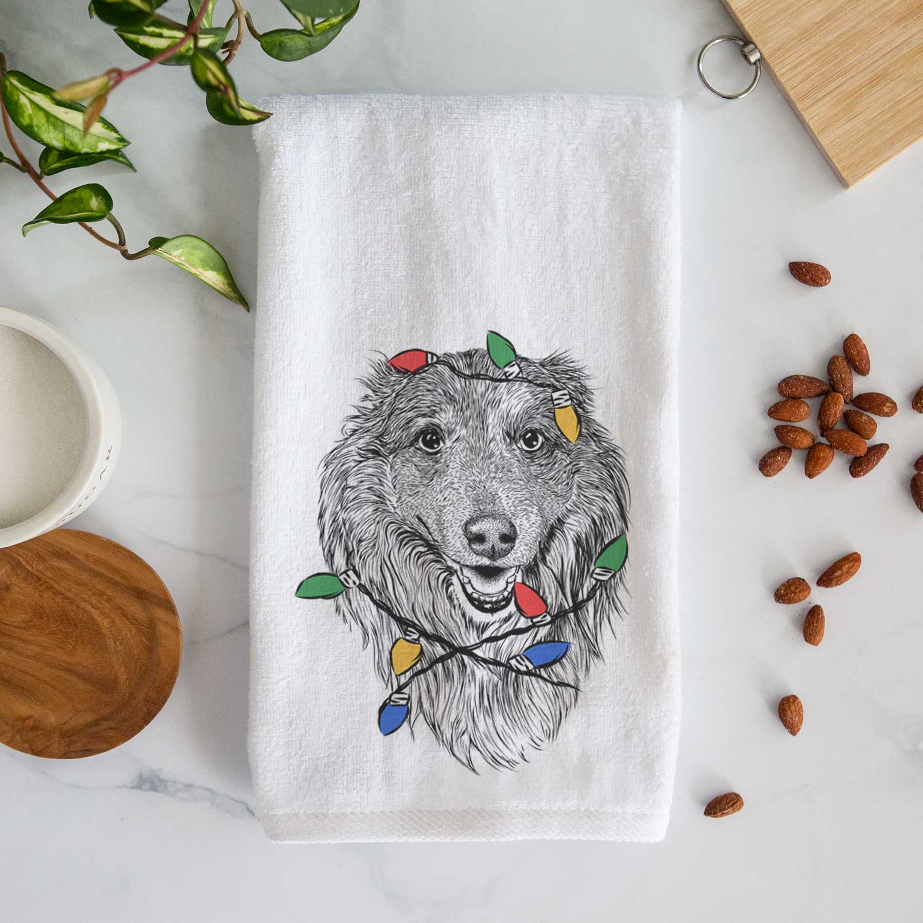 Addie the Collie Mix Decorative Hand Towel