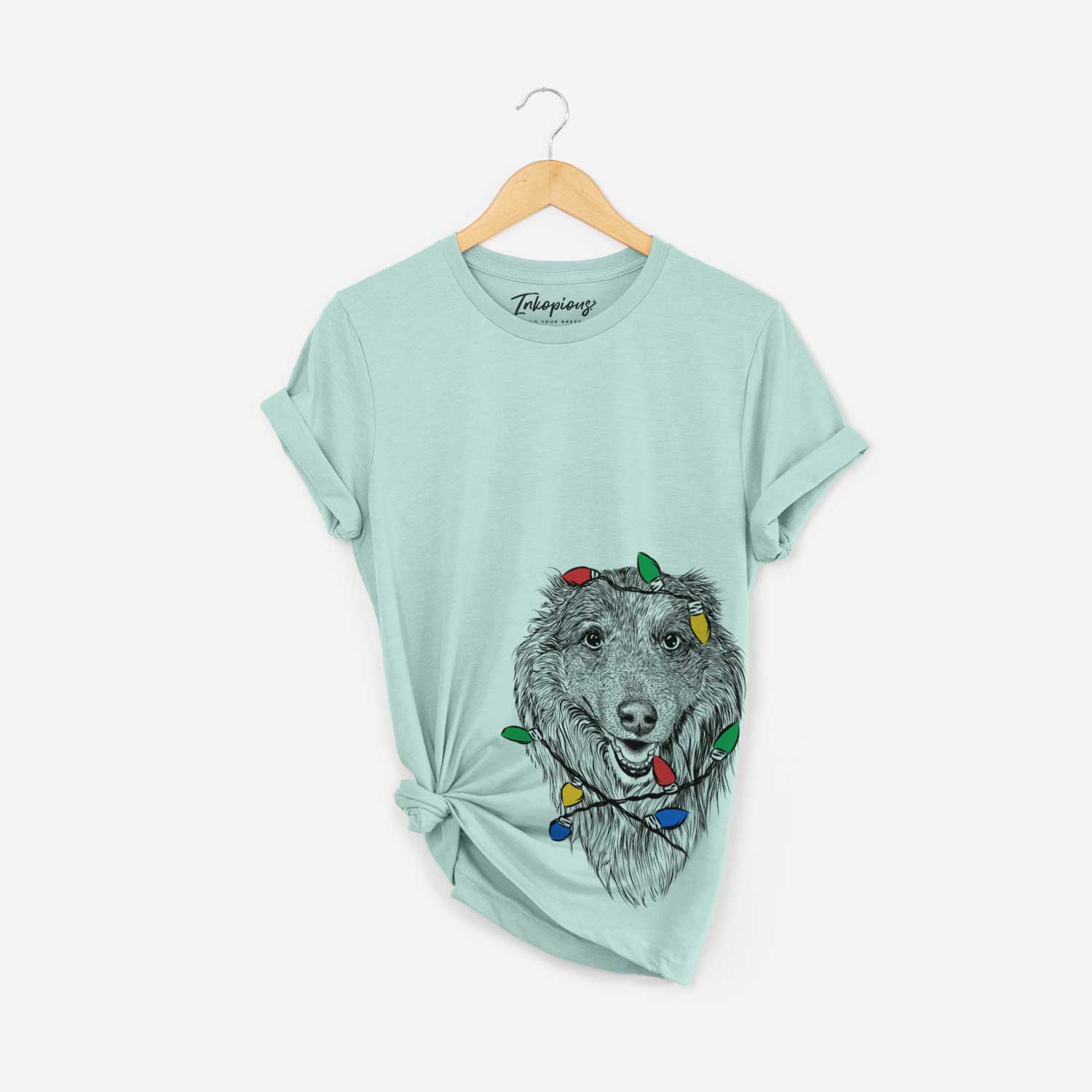 Christmas Lights Addie the Collie Mix - Unisex Crewneck