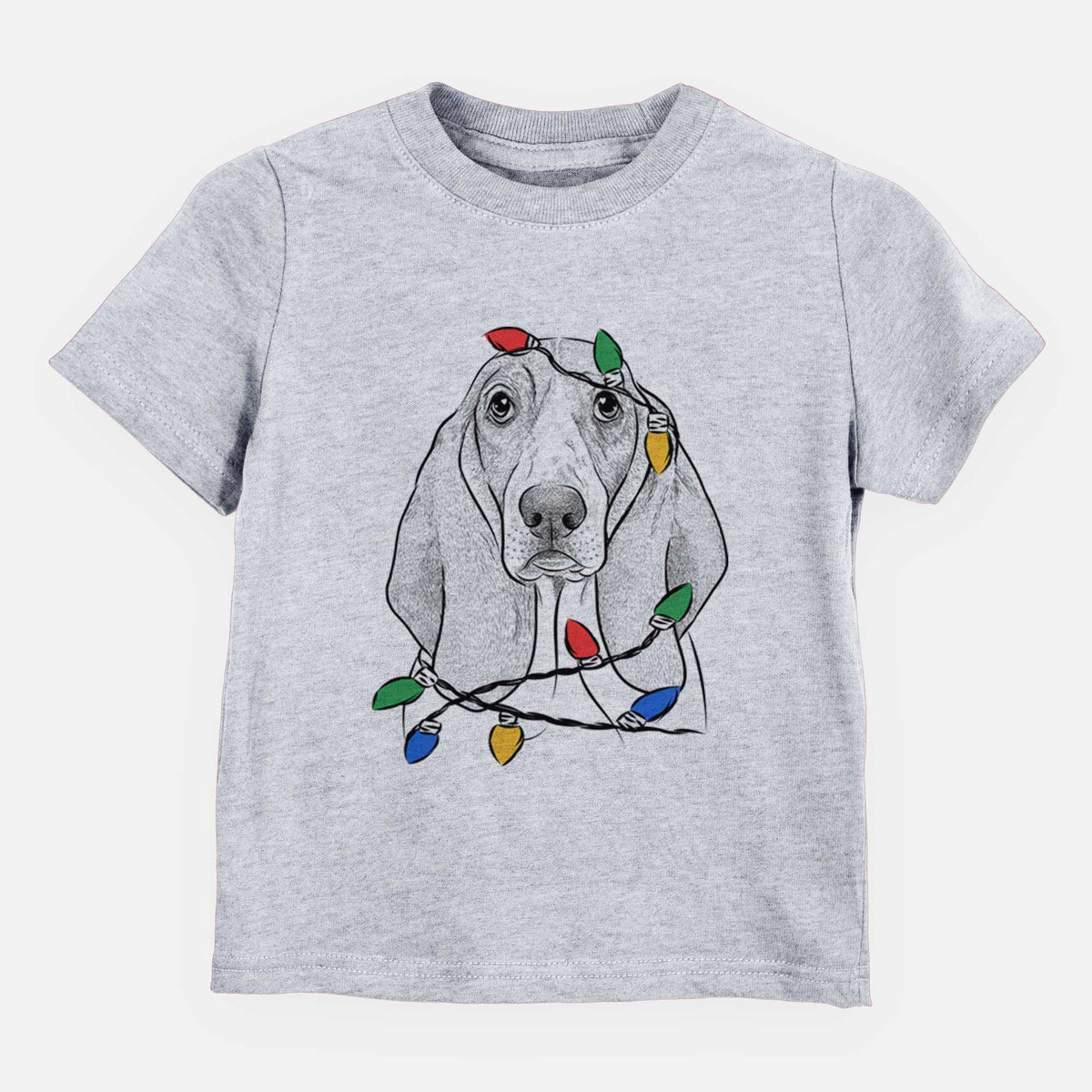 Christmas Lights Addison the Basset Hound - Kids/Youth/Toddler Shirt
