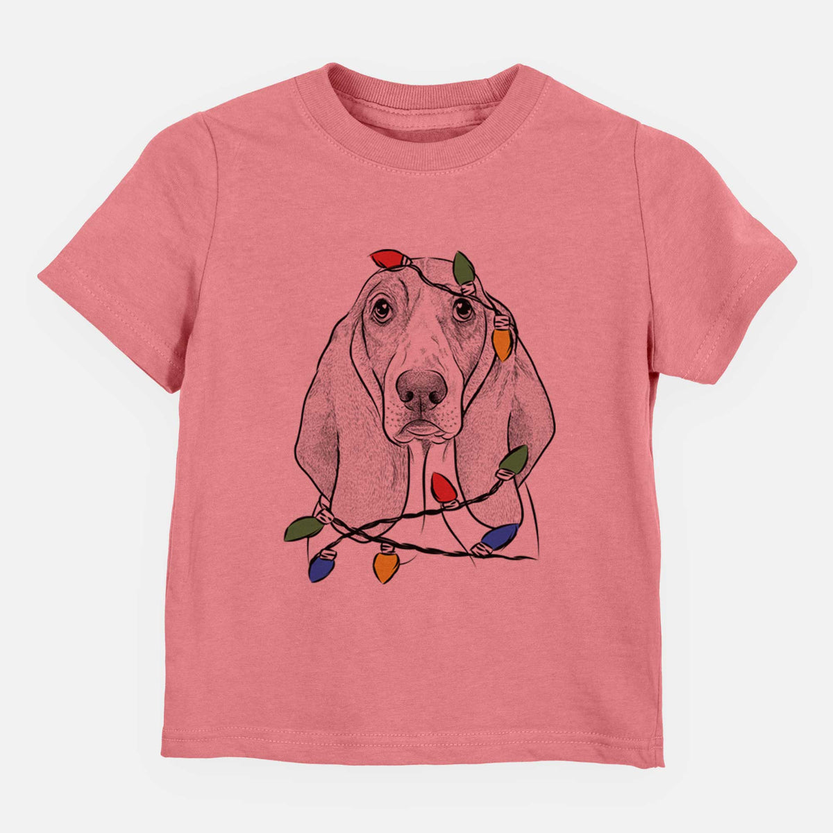 Christmas Lights Addison the Basset Hound - Kids/Youth/Toddler Shirt