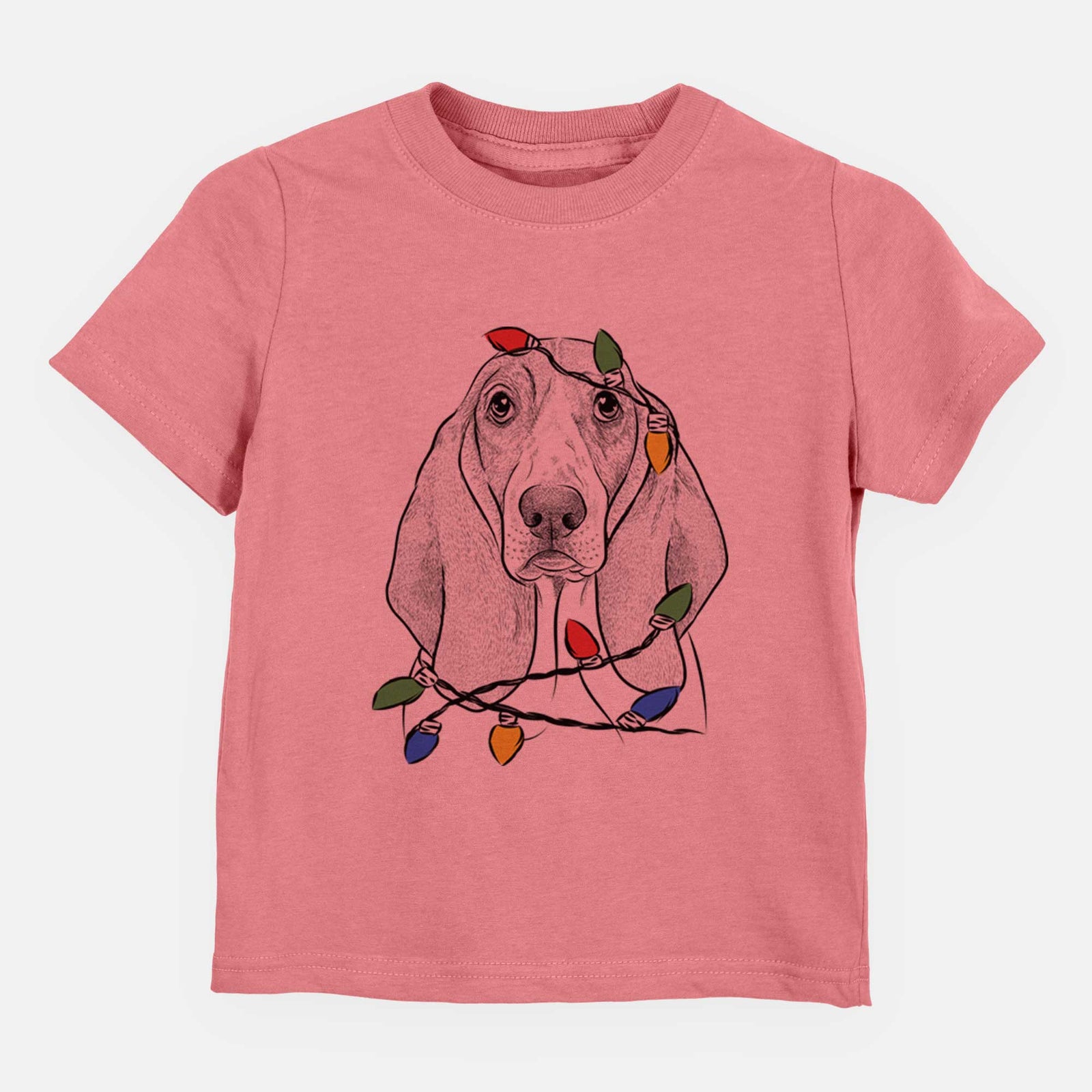 Christmas Lights Addison the Basset Hound - Kids/Youth/Toddler Shirt