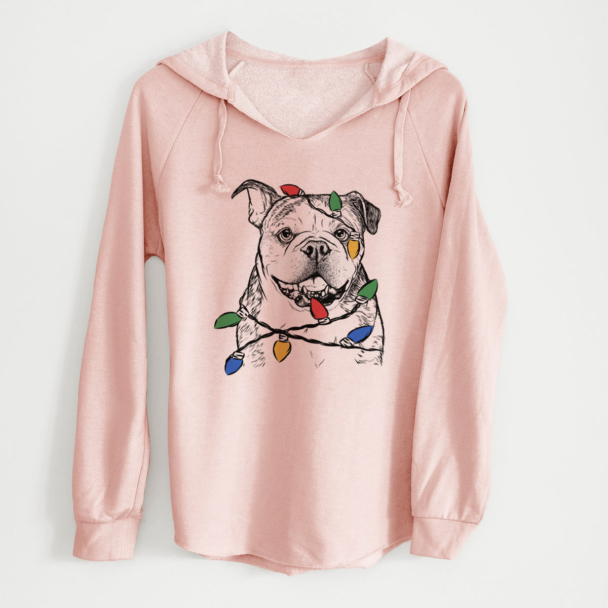 Christmas Lights Agatha the Boston Bulldog - Cali Wave Hooded Sweatshirt