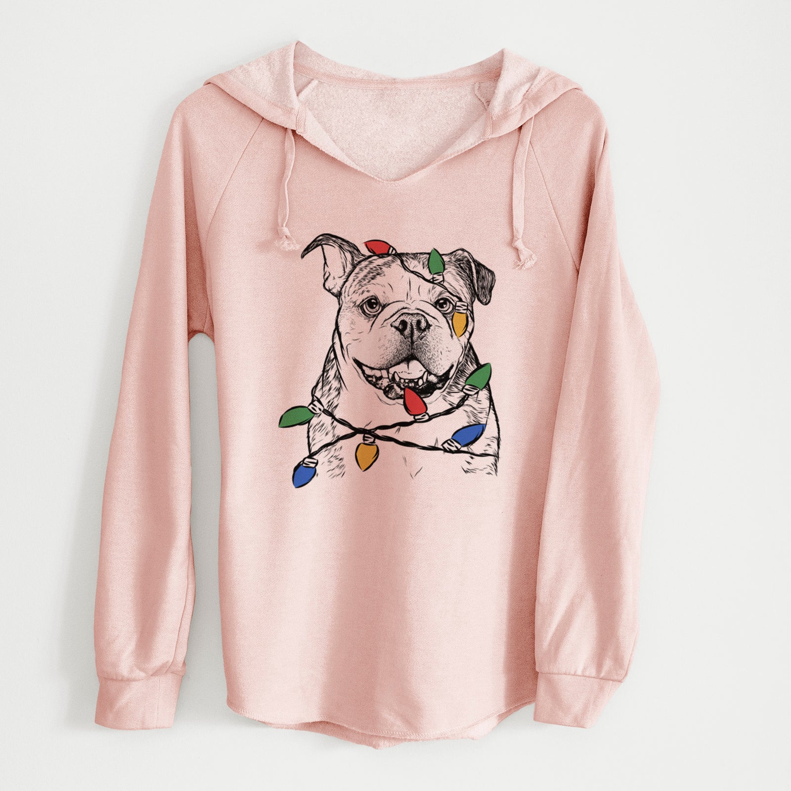 Christmas Lights Agatha the Boston Bulldog - Cali Wave Hooded Sweatshirt