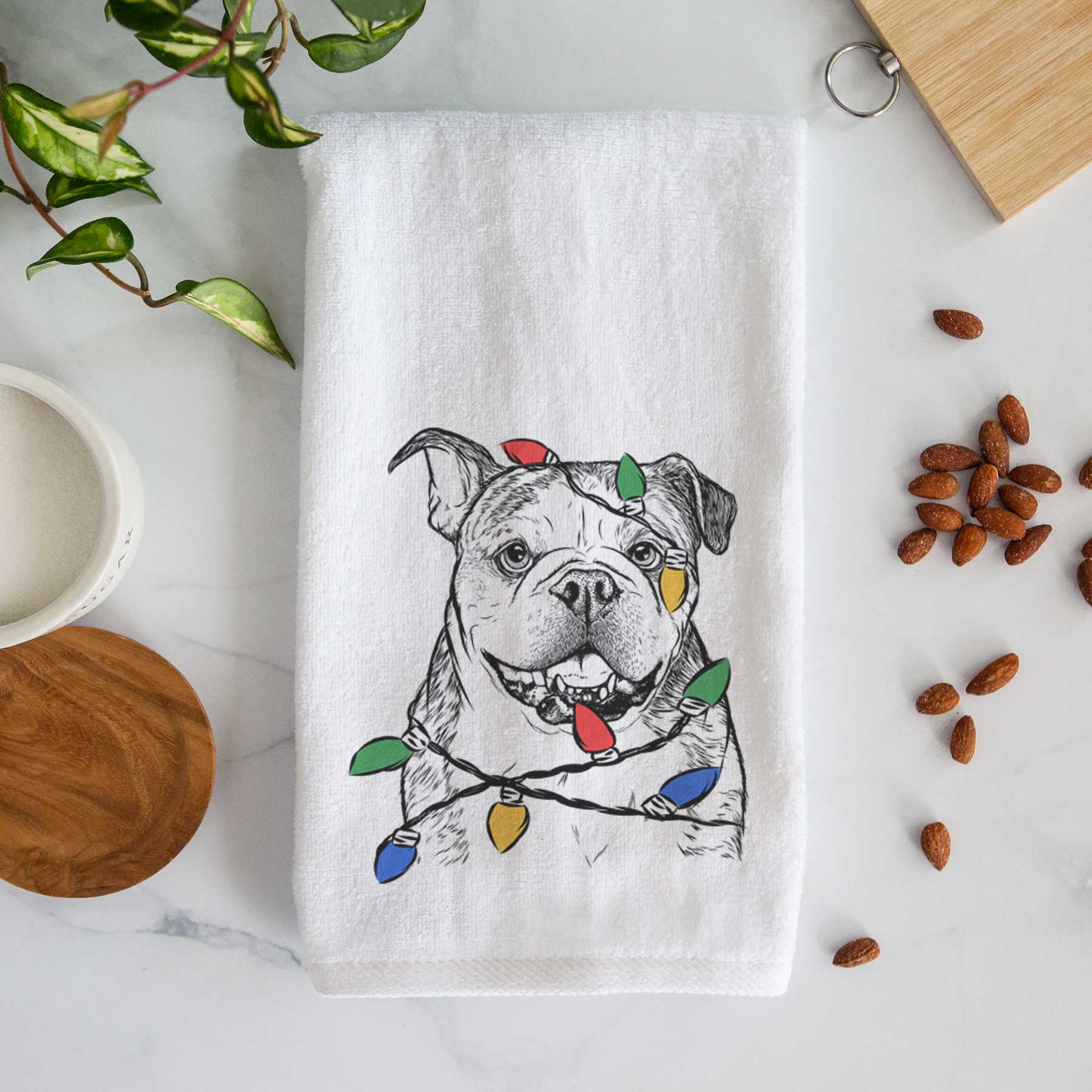 Agatha the Boston Bulldog Decorative Hand Towel