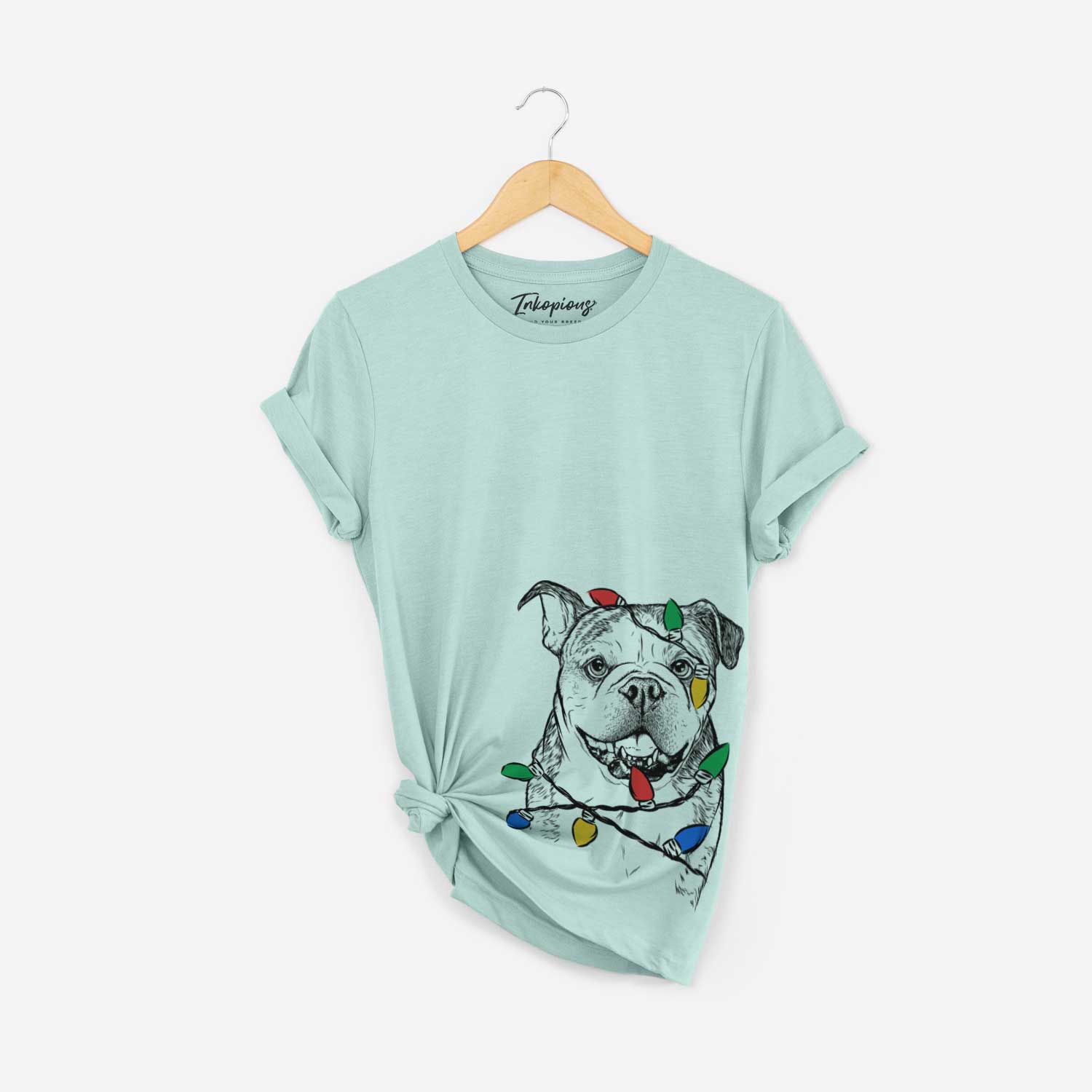 Christmas Lights Agatha the Boston Bulldog - Unisex Crewneck